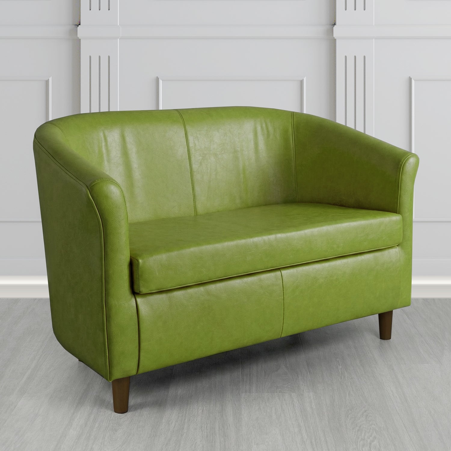 Tuscany 2 Seater Tub Sofa in Crest Leather Old English Crib 5 Genuine Leather