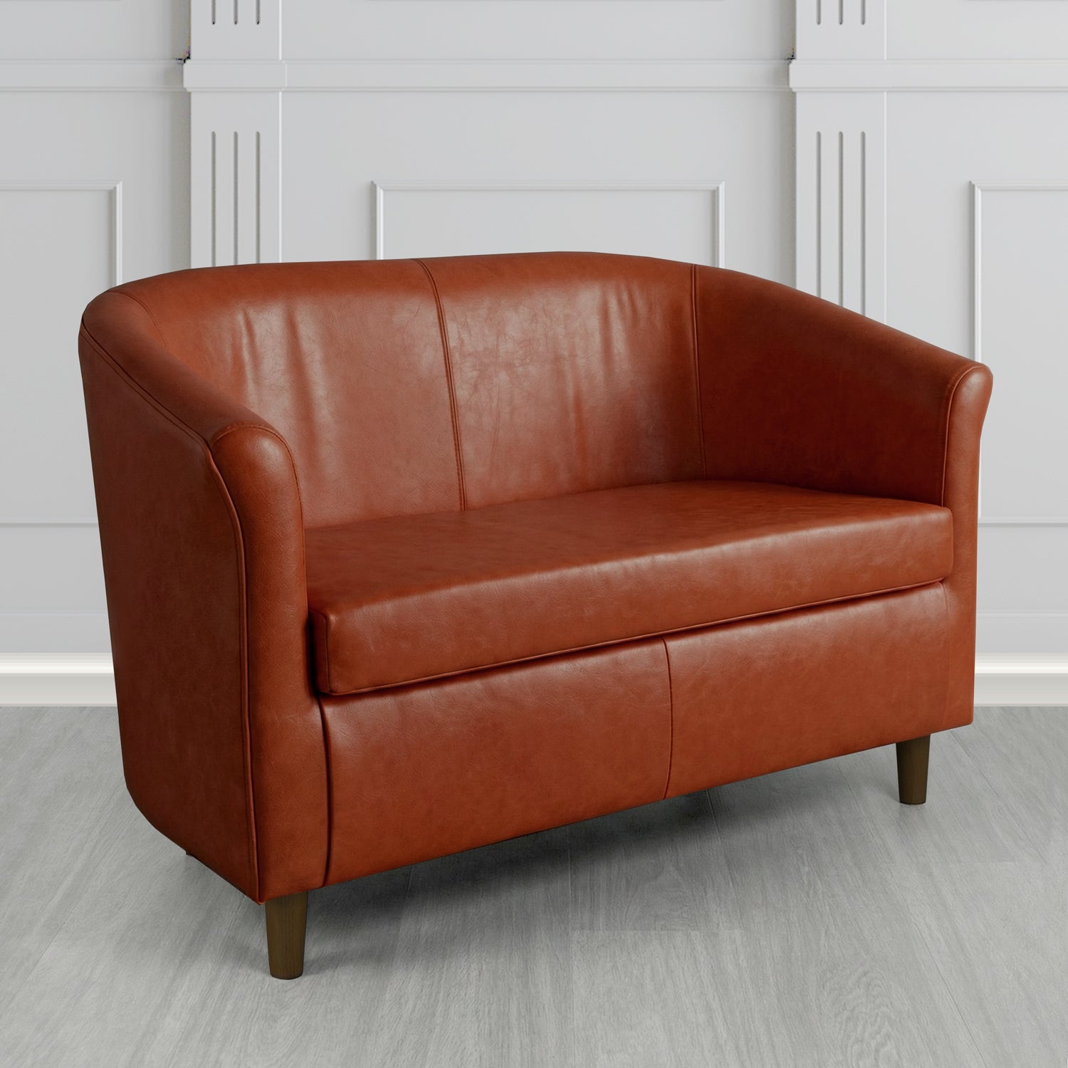 Tuscany 2 Seater Tub Sofa in Crest Leather Old English Crib 5 Genuine Leather