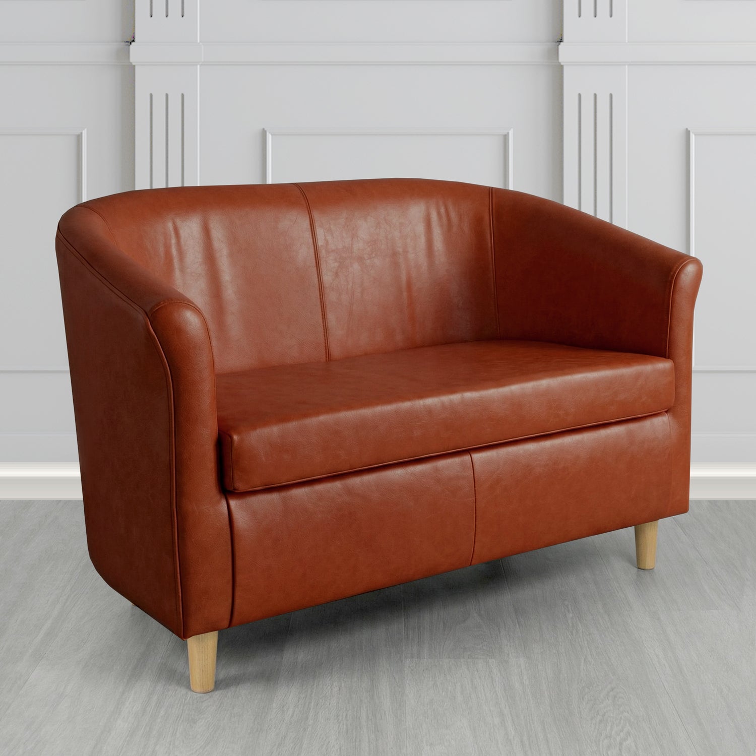 Tuscany 2 Seater Tub Sofa in Crest Leather Old English Crib 5 Genuine Leather