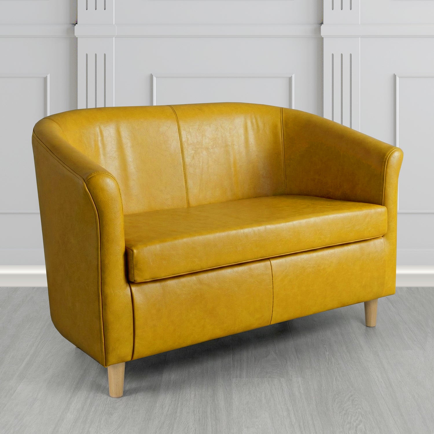 Tuscany 2 Seater Tub Sofa in Crest Leather Old English Crib 5 Genuine Leather