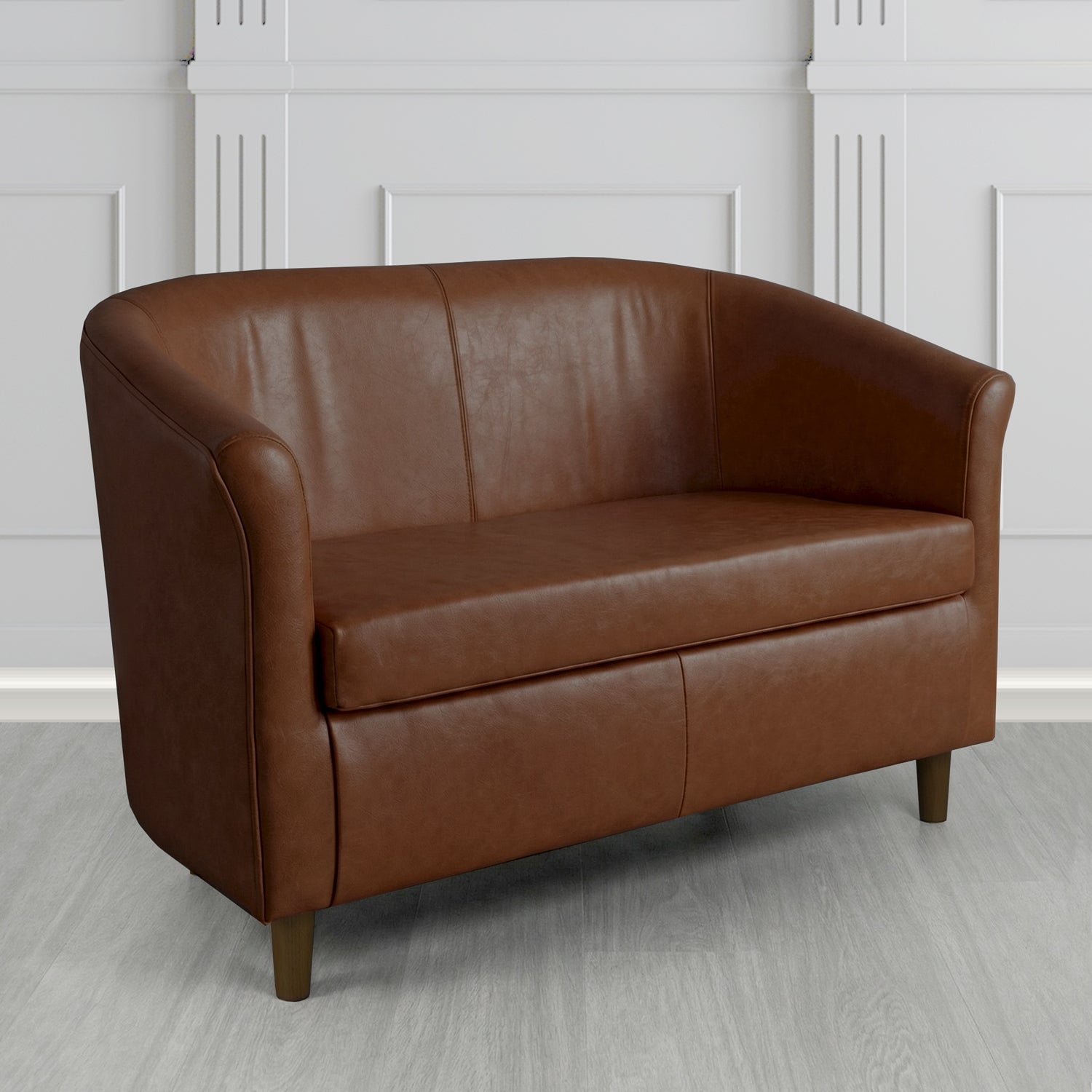 Tuscany 2 Seater Tub Sofa in Crest Leather Old English Crib 5 Genuine Leather