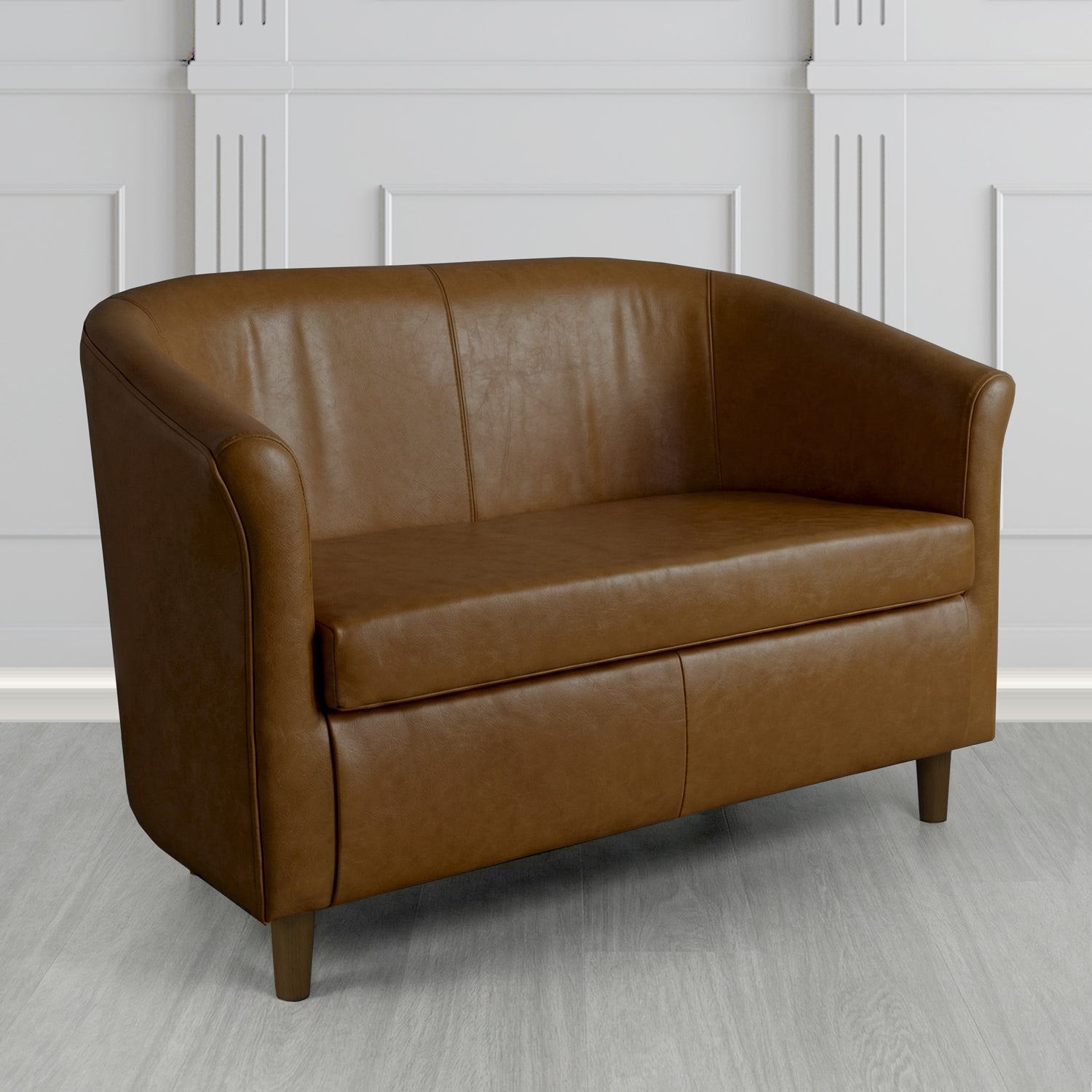 Tuscany 2 Seater Tub Sofa in Crest Leather Old English Crib 5 Genuine Leather