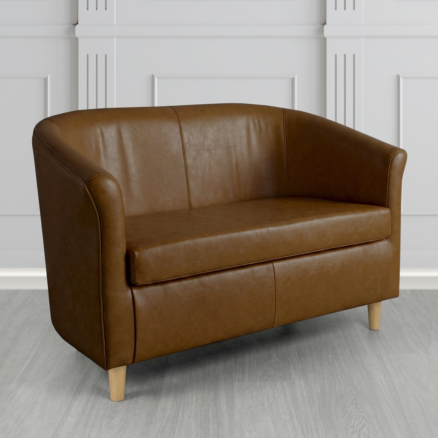 Tuscany 2 Seater Tub Sofa in Crest Leather Old English Crib 5 Genuine Leather