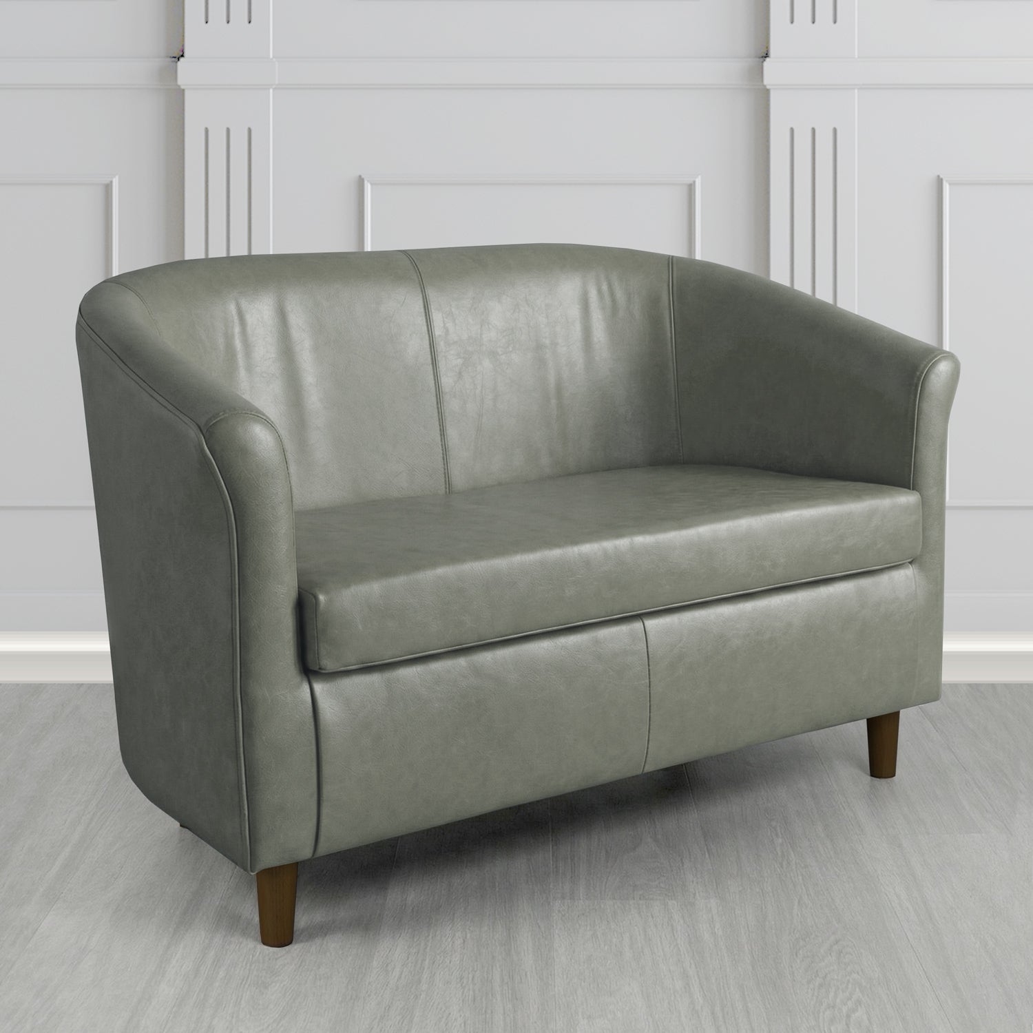 Tuscany 2 Seater Tub Sofa in Crest Leather Old English Crib 5 Genuine Leather