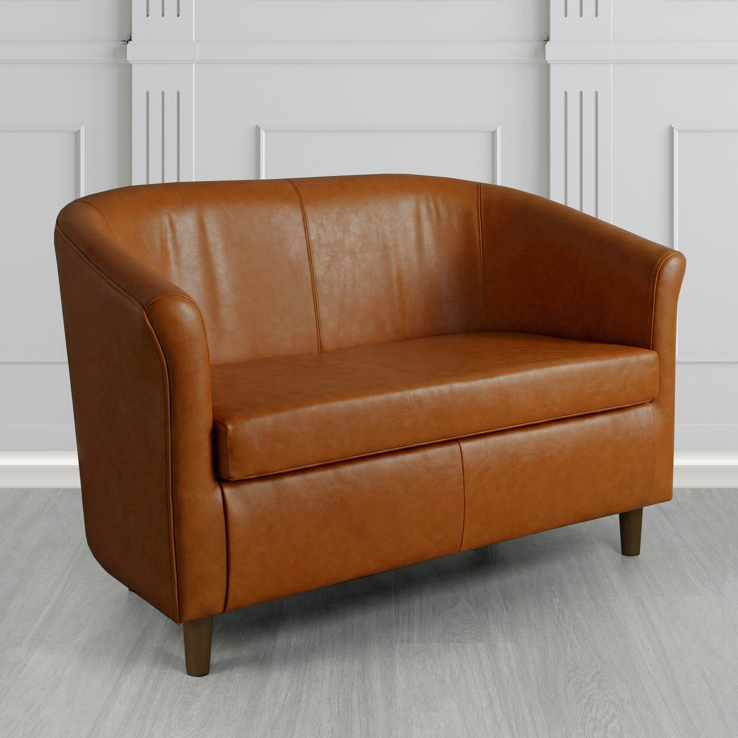 Tuscany 2 Seater Tub Sofa in Crest Leather Old English Crib 5 Genuine Leather