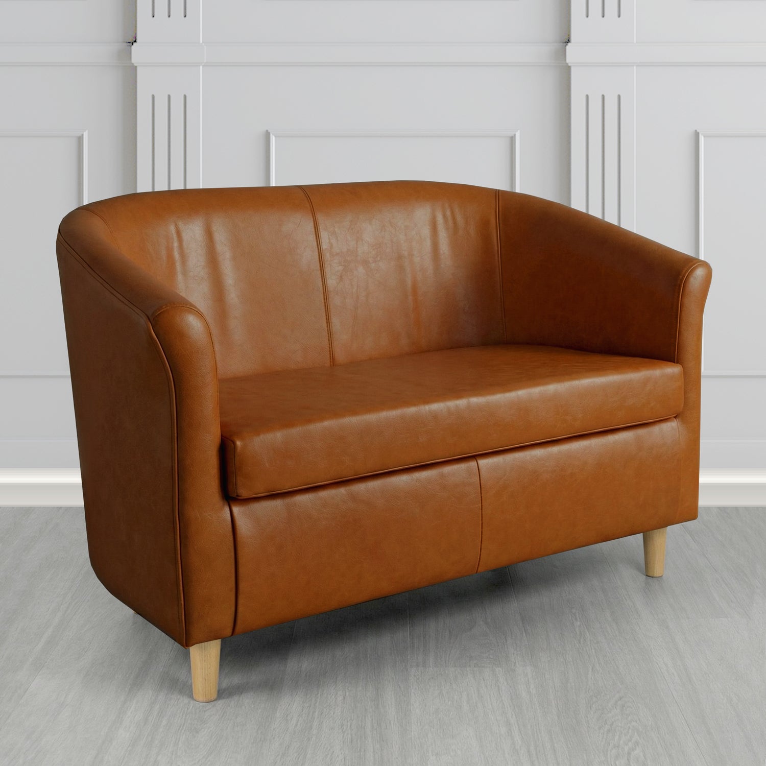 Tuscany 2 Seater Tub Sofa in Crest Leather Old English Crib 5 Genuine Leather