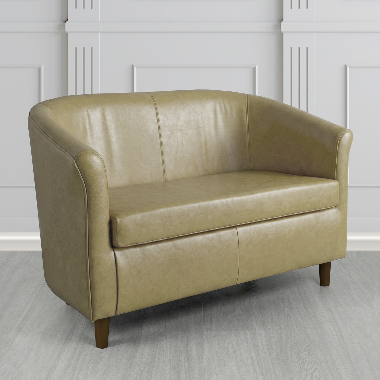 Tuscany 2 Seater Tub Sofa in Crest Leather Old English Crib 5 Genuine Leather