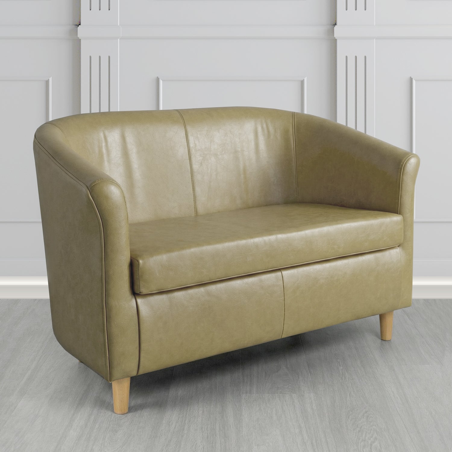 Tuscany 2 Seater Tub Sofa in Crest Leather Old English Crib 5 Genuine Leather