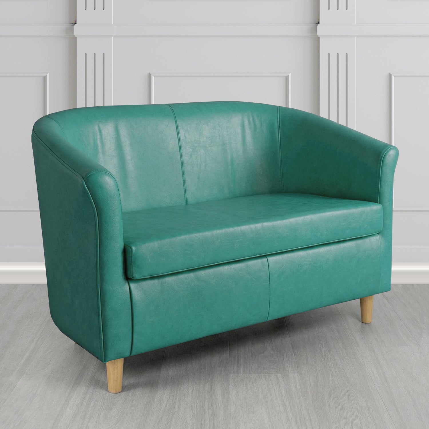 Tuscany 2 Seater Tub Sofa in Crest Leather Old English Crib 5 Genuine Leather