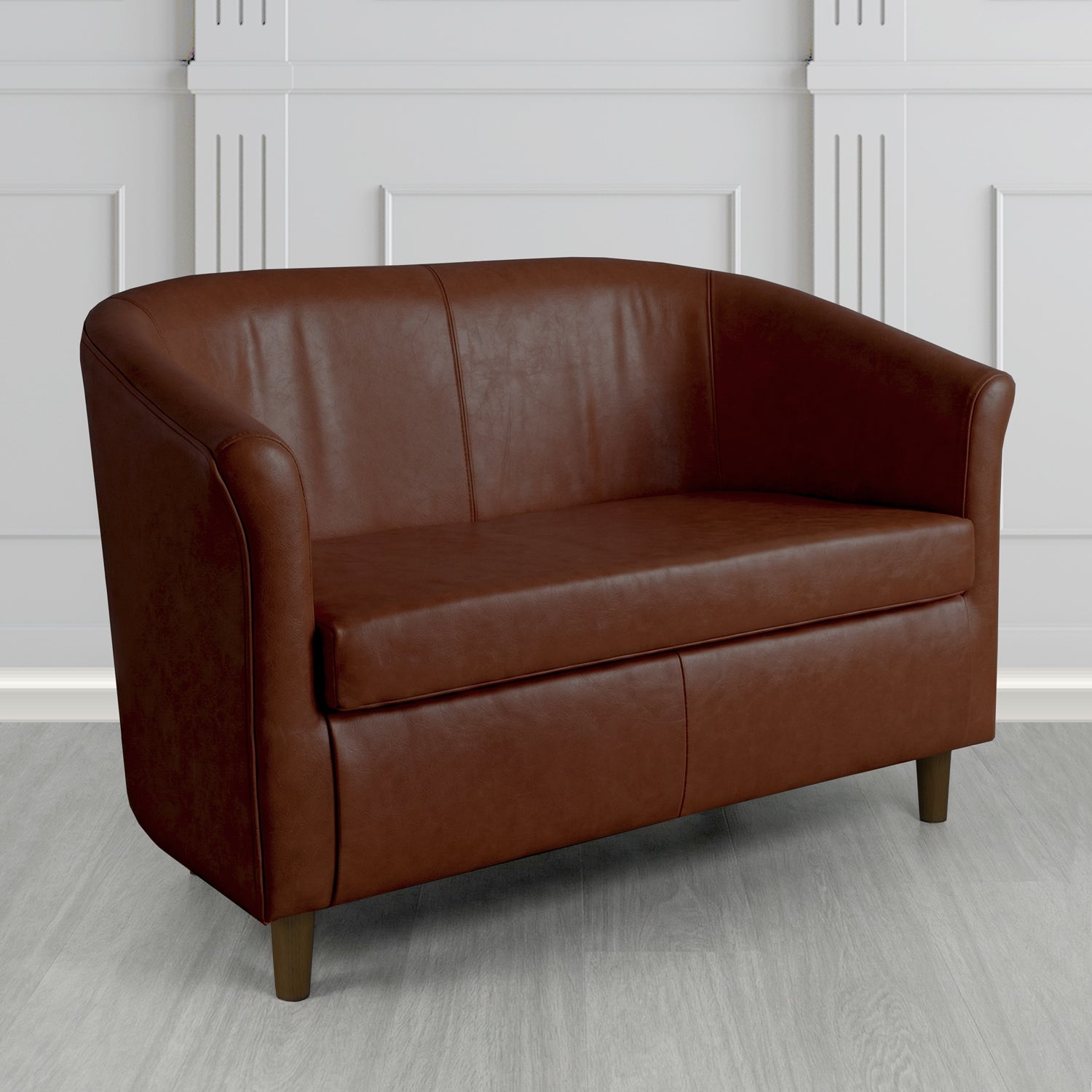 Tuscany 2 Seater Tub Sofa in Crest Leather Old English Crib 5 Genuine Leather