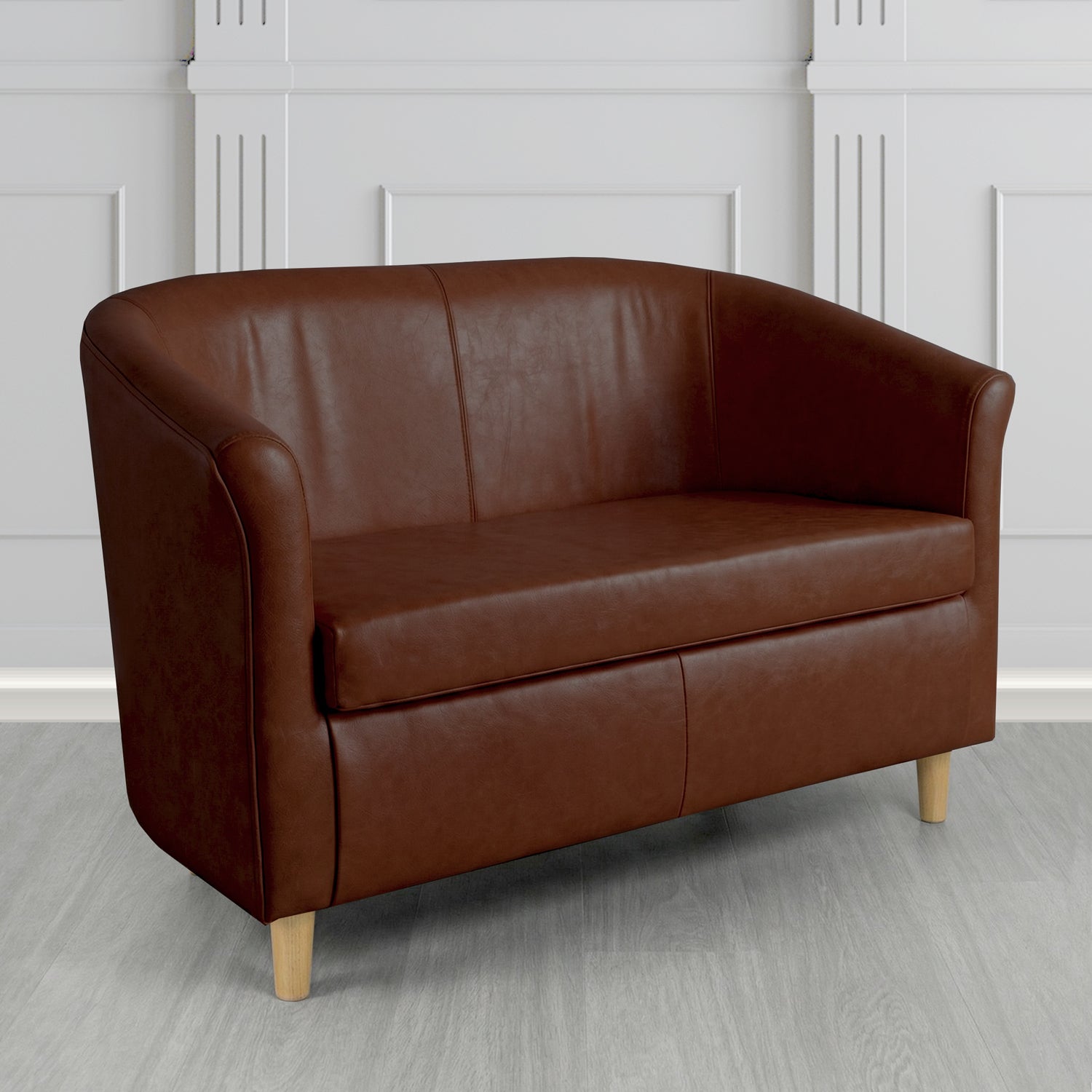 Tuscany 2 Seater Tub Sofa in Crest Leather Old English Crib 5 Genuine Leather