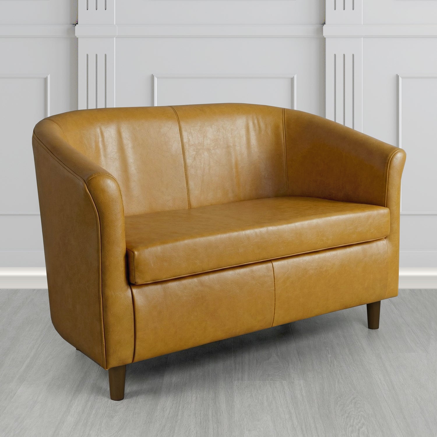 Tuscany 2 Seater Tub Sofa in Crest Leather Old English Crib 5 Genuine Leather