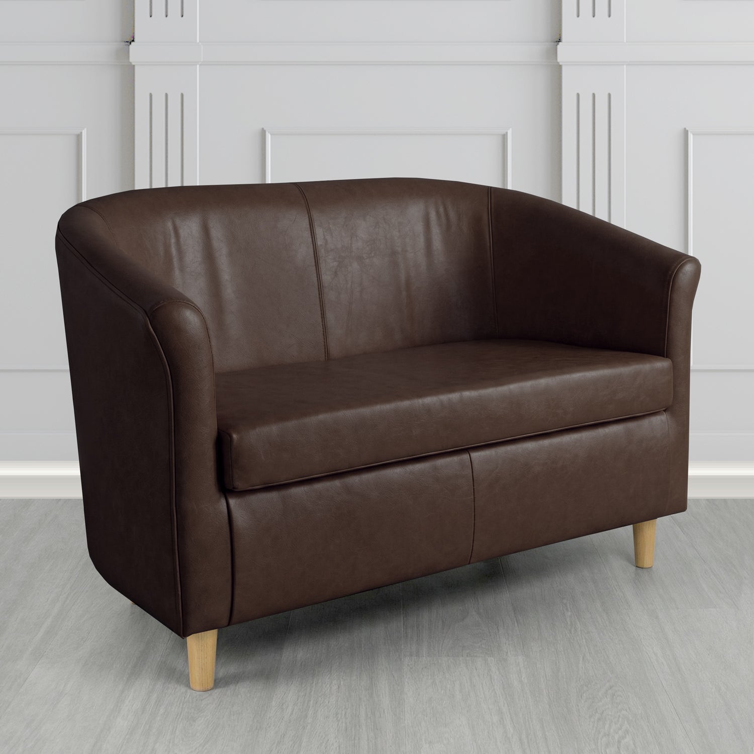 Tuscany 2 Seater Tub Sofa in Crest Leather Old English Crib 5 Genuine Leather