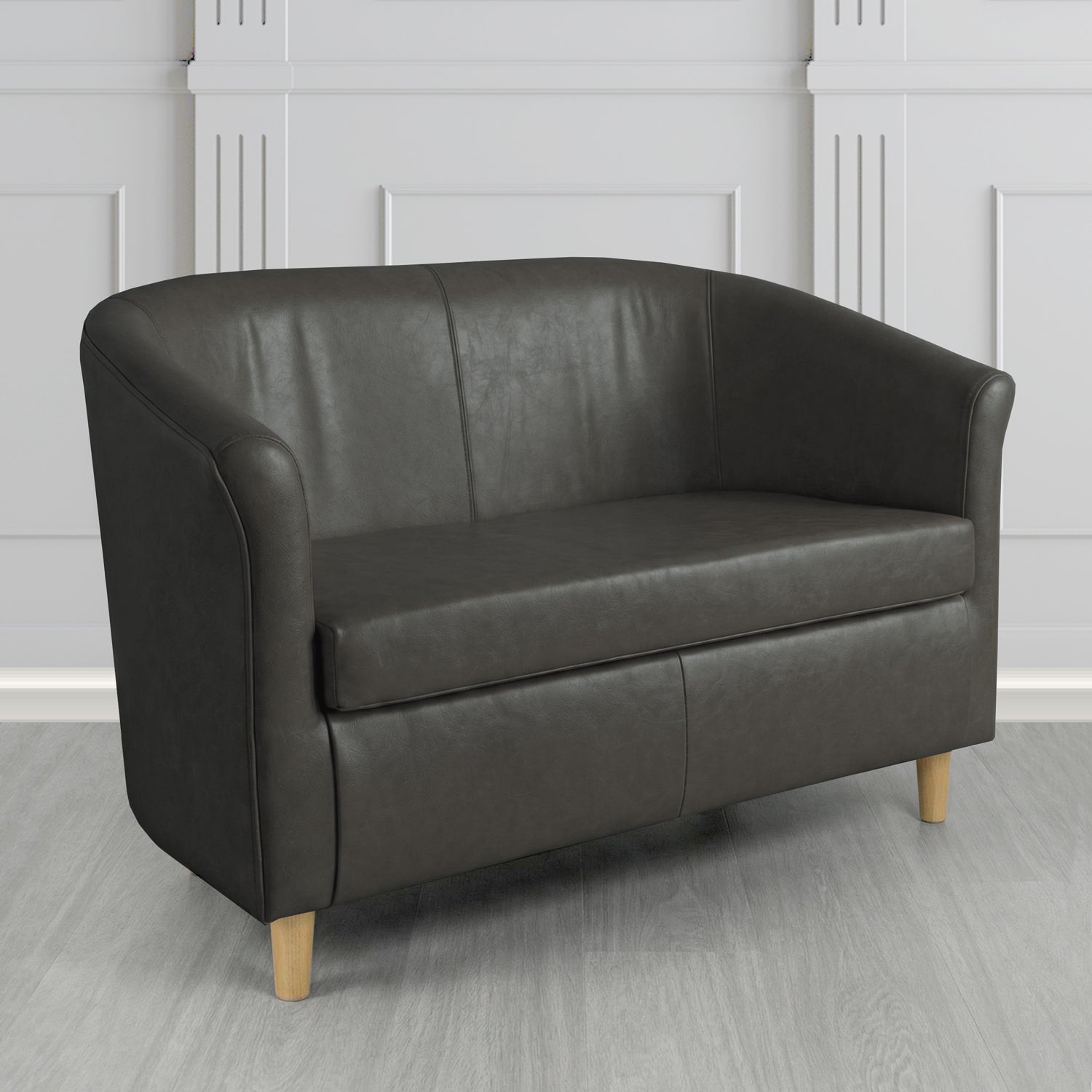 Tuscany 2 Seater Tub Sofa in Crest Leather Old English Crib 5 Genuine Leather