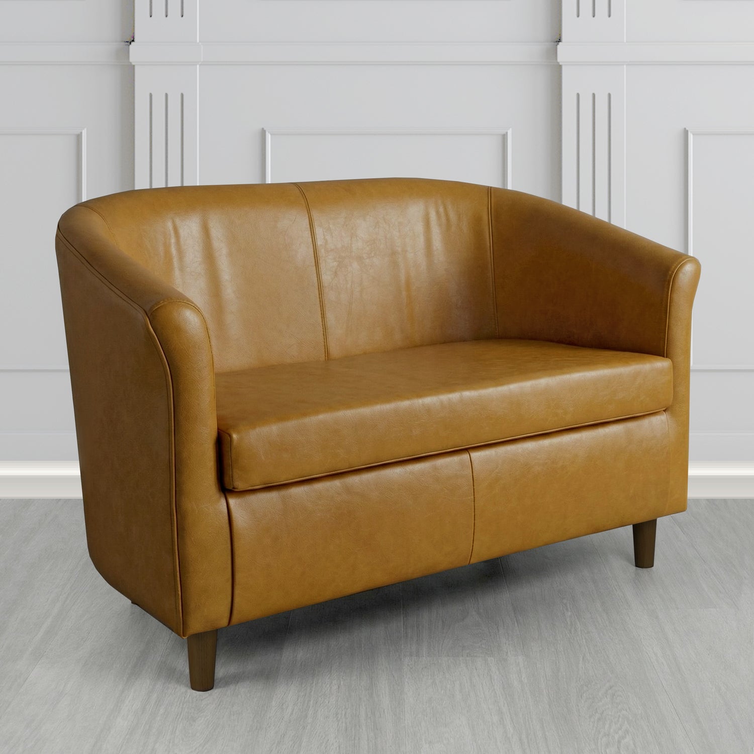 Tuscany 2 Seater Tub Sofa in Crest Leather Old English Crib 5 Genuine Leather