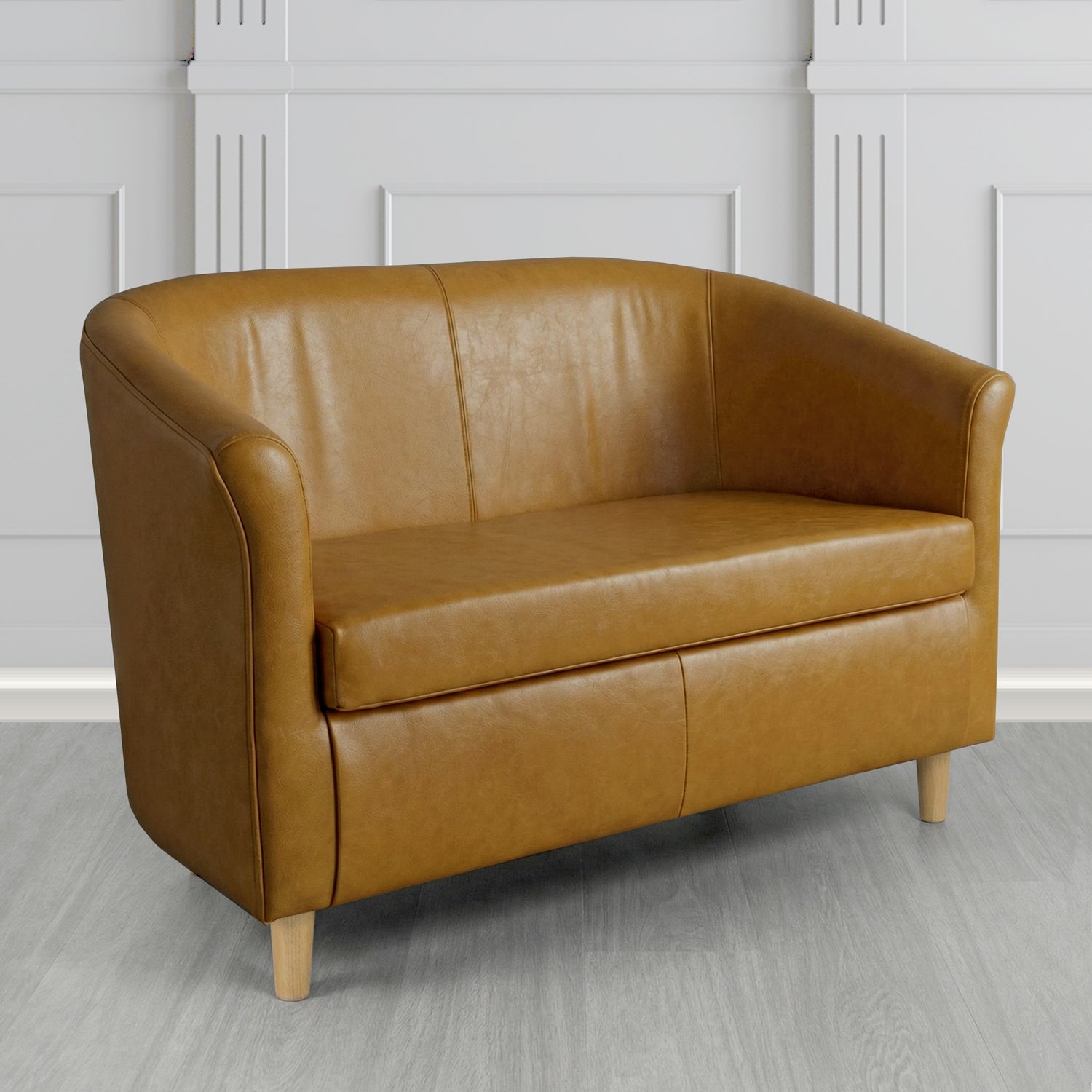 Tuscany 2 Seater Tub Sofa in Crest Leather Old English Crib 5 Genuine Leather