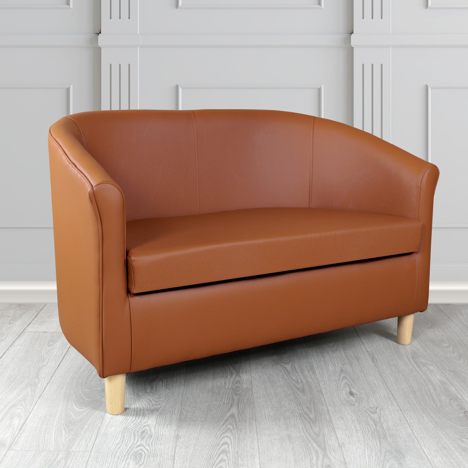Tuscany 2 Seater Tub Sofa in Crest Leather Shelly Crib 5 Genuine Leather