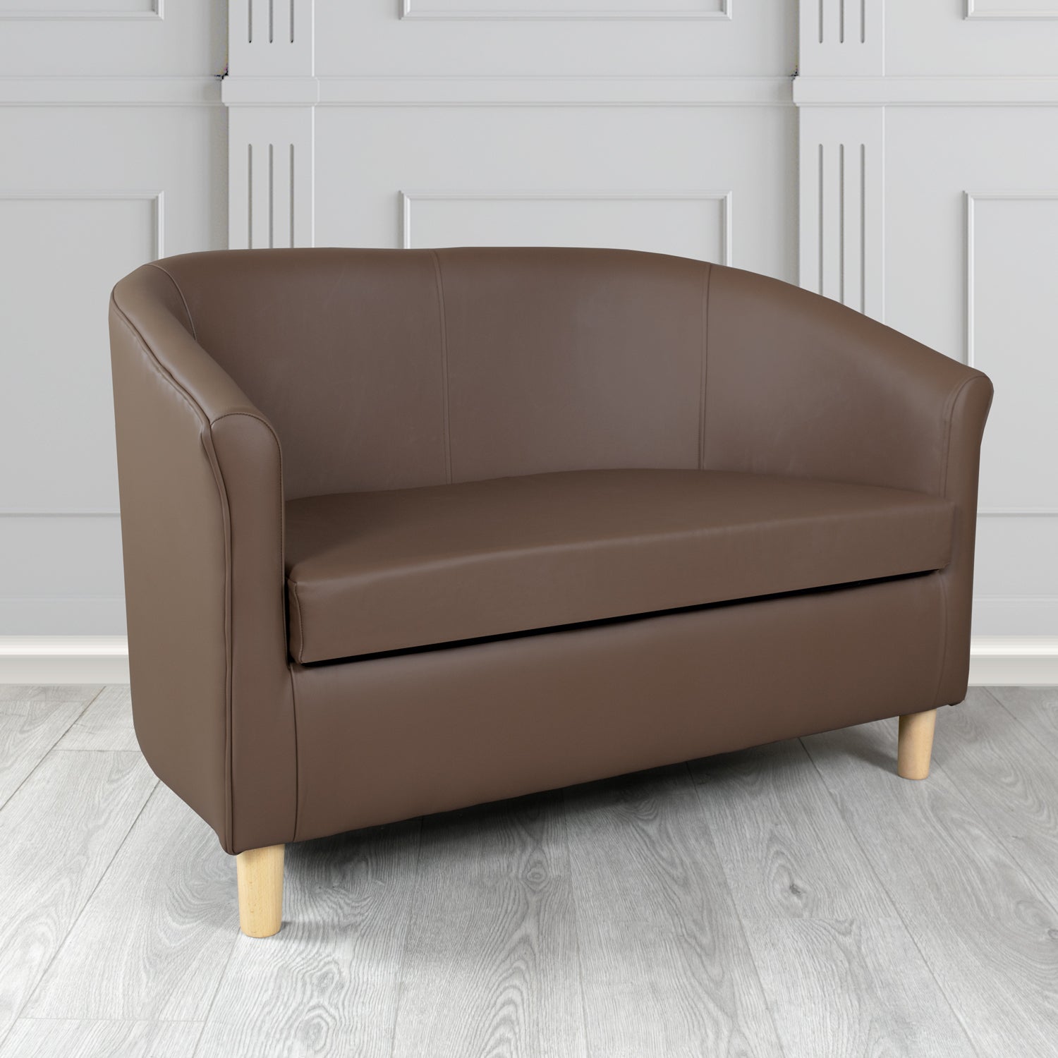 Tuscany 2 Seater Tub Sofa in Crest Leather Shelly Crib 5 Genuine Leather