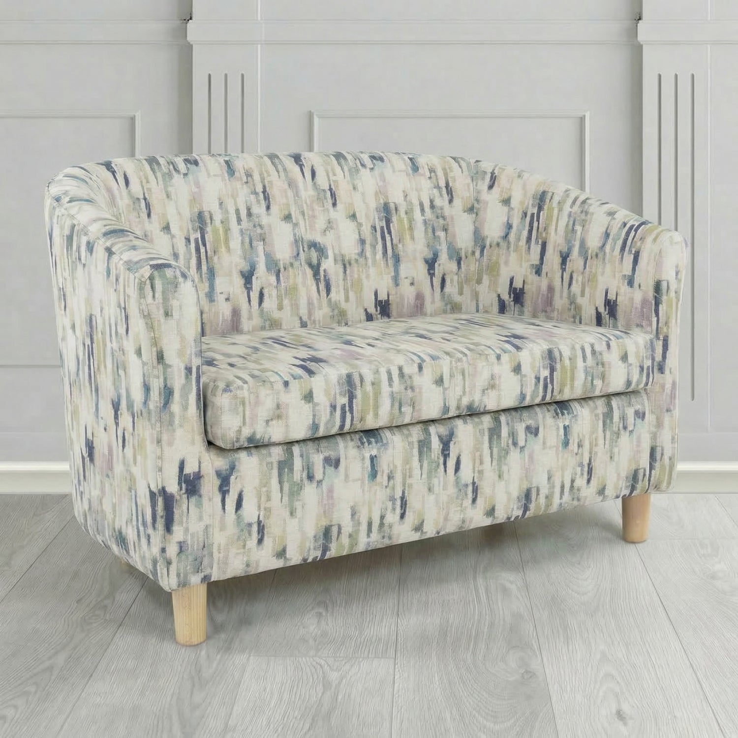 Tuscany 2 Seater Tub Sofa in Fryett's Aura Abstract Pattern Fabric