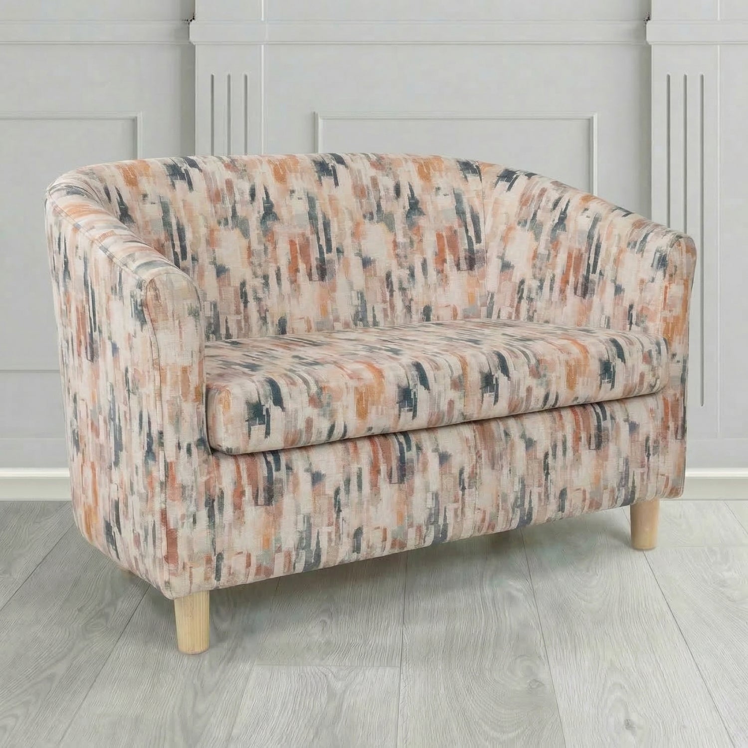 Tuscany 2 Seater Tub Sofa in Fryett's Aura Abstract Pattern Fabric