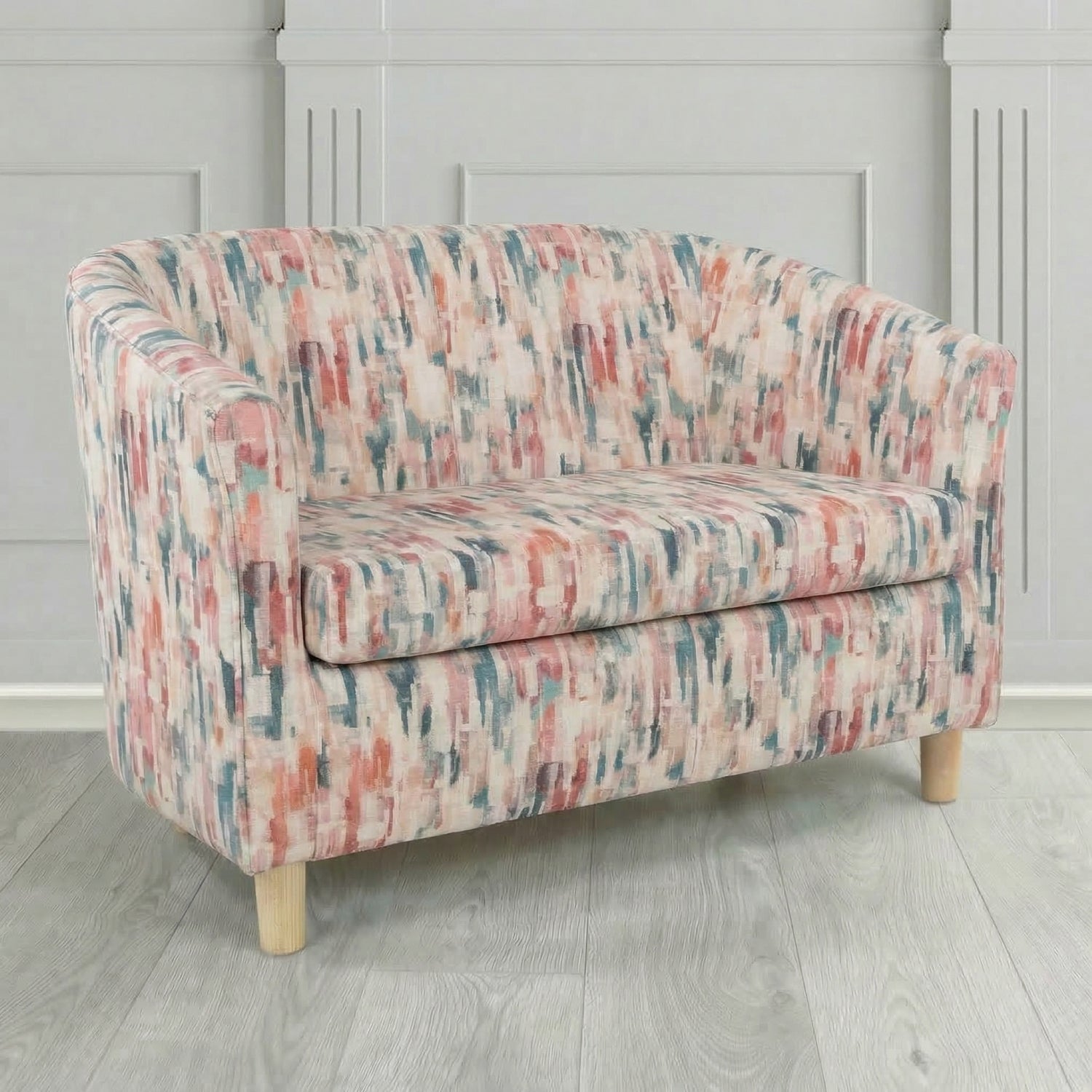 Tuscany 2 Seater Tub Sofa in Fryett's Aura Abstract Pattern Fabric