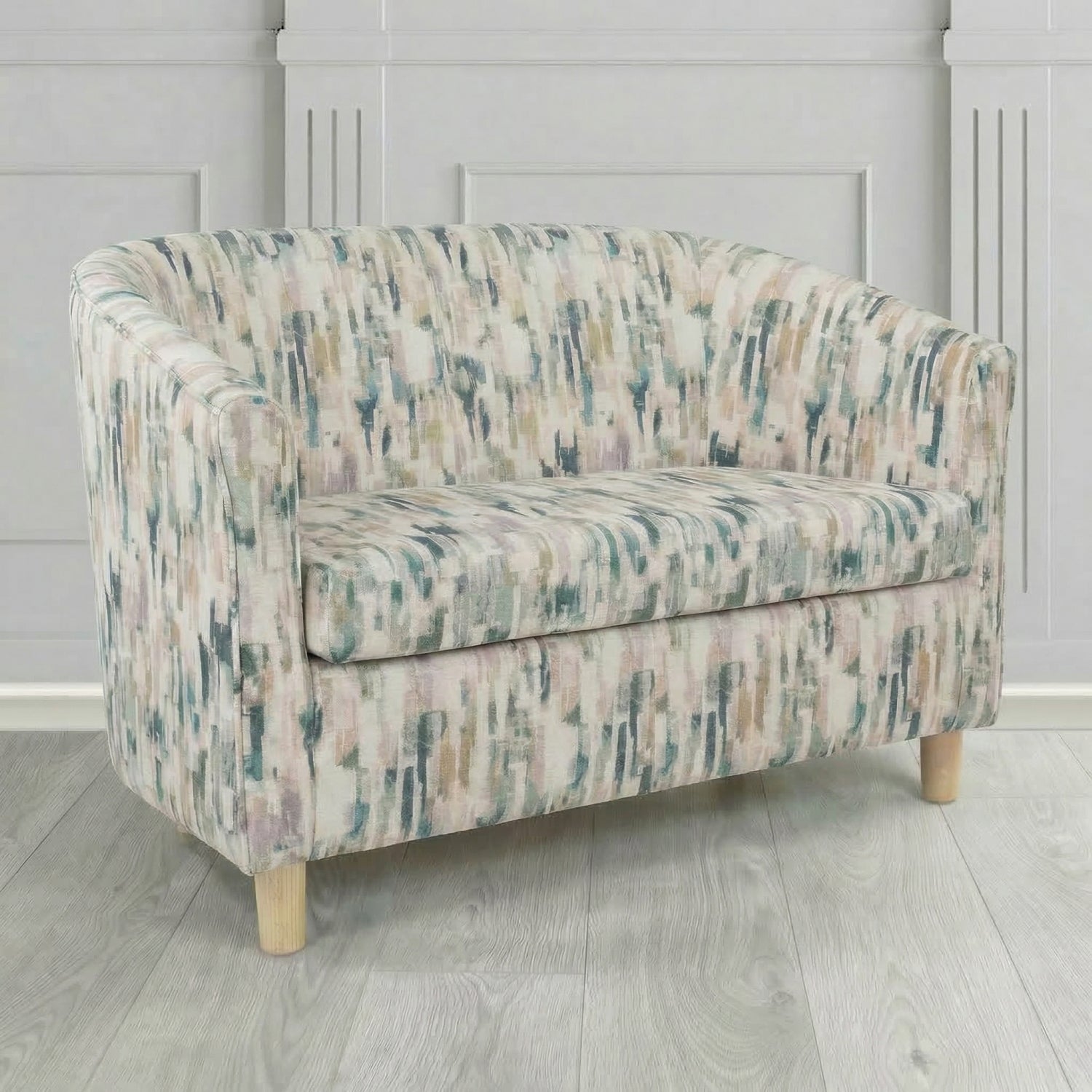 Tuscany 2 Seater Tub Sofa in Fryett's Aura Abstract Pattern Fabric