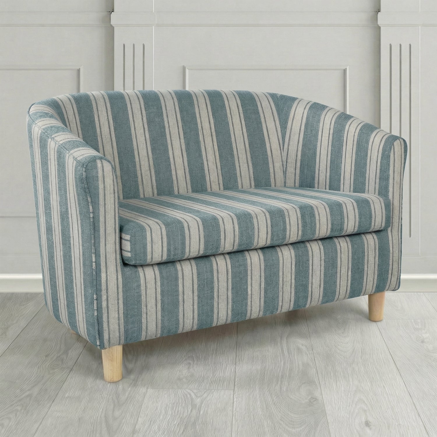Tuscany 2 Seater Tub Sofa in Fryett's Radley Stripe Pattern Fabric