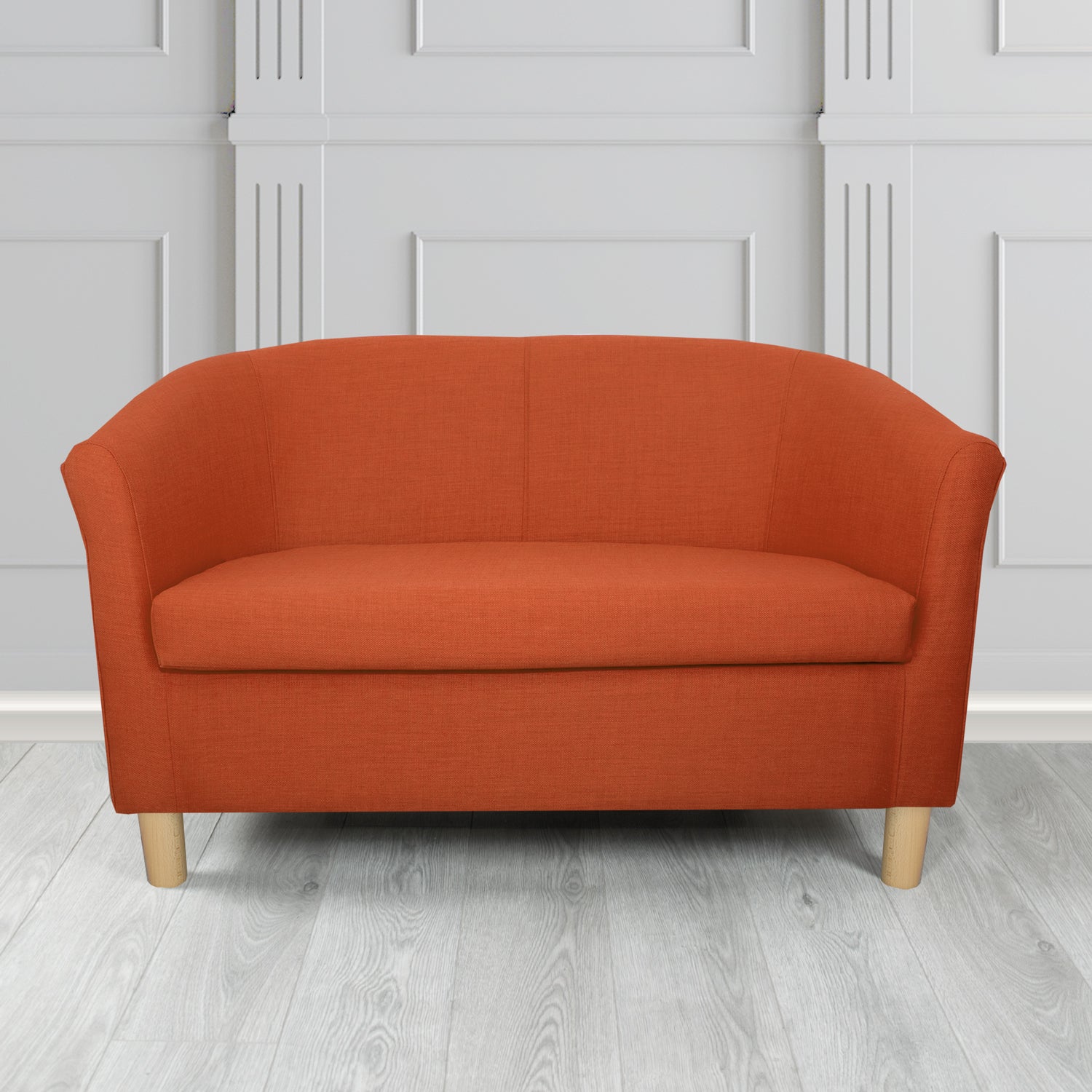 Tuscany 2 Seater Tub Sofa in Agua Fabrics Linetta Contract Crib 5 Fabric - Antimicrobial & Waterproof