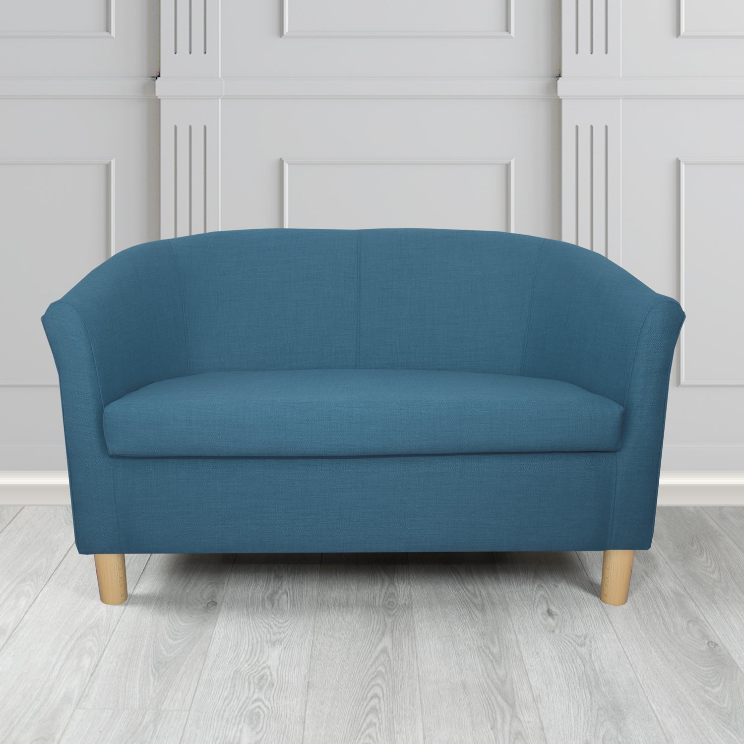 Tuscany 2 Seater Tub Sofa in Agua Fabrics Linetta Contract Crib 5 Fabric - Antimicrobial & Waterproof