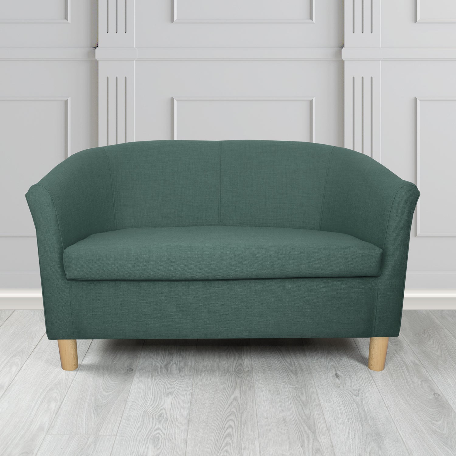 Tuscany 2 Seater Tub Sofa in Agua Fabrics Linetta Contract Crib 5 Fabric - Antimicrobial & Waterproof