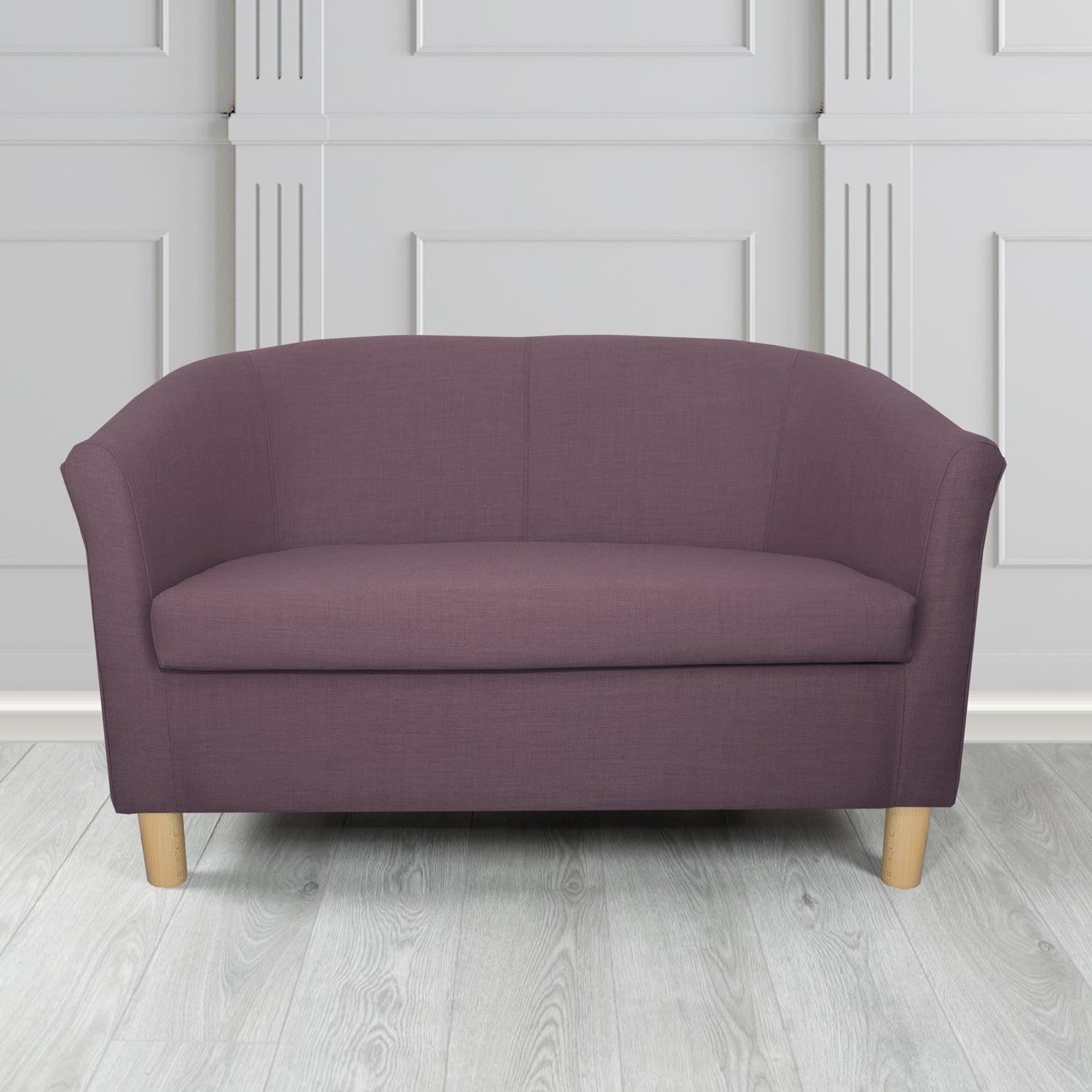 Tuscany 2 Seater Tub Sofa in Agua Fabrics Linetta Contract Crib 5 Fabric - Antimicrobial & Waterproof