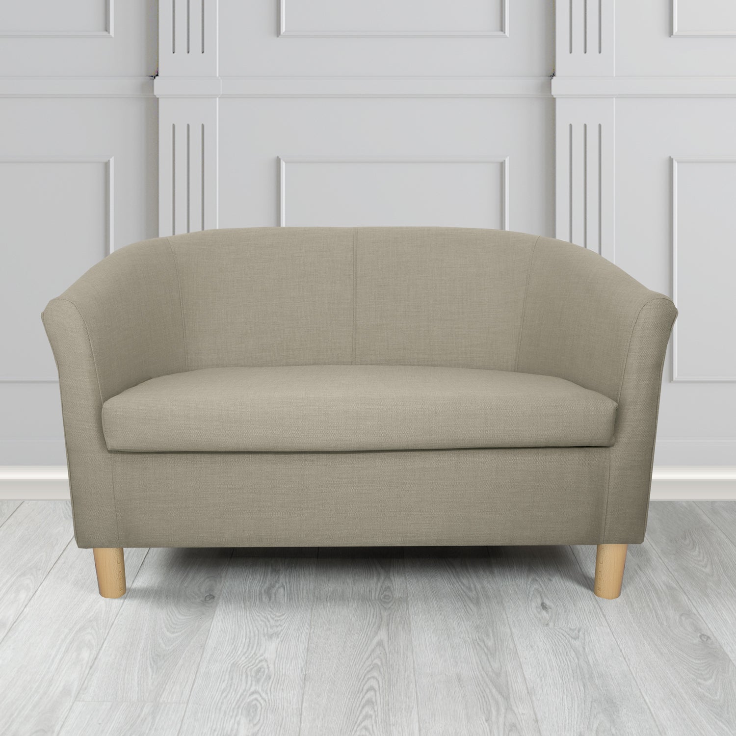 Tuscany 2 Seater Tub Sofa in Agua Fabrics Linetta Contract Crib 5 Fabric - Antimicrobial & Waterproof