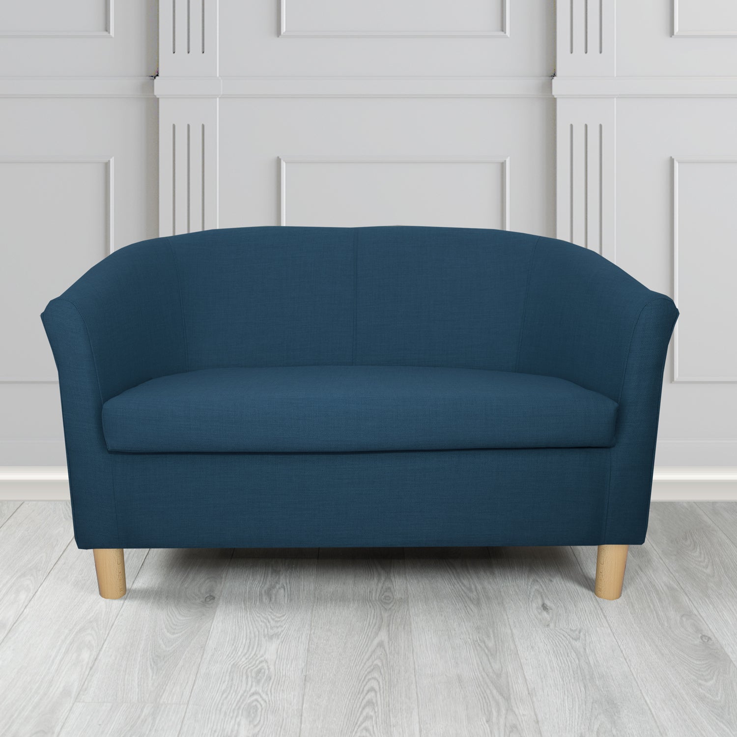 Tuscany 2 Seater Tub Sofa in Agua Fabrics Linetta Contract Crib 5 Fabric - Antimicrobial & Waterproof