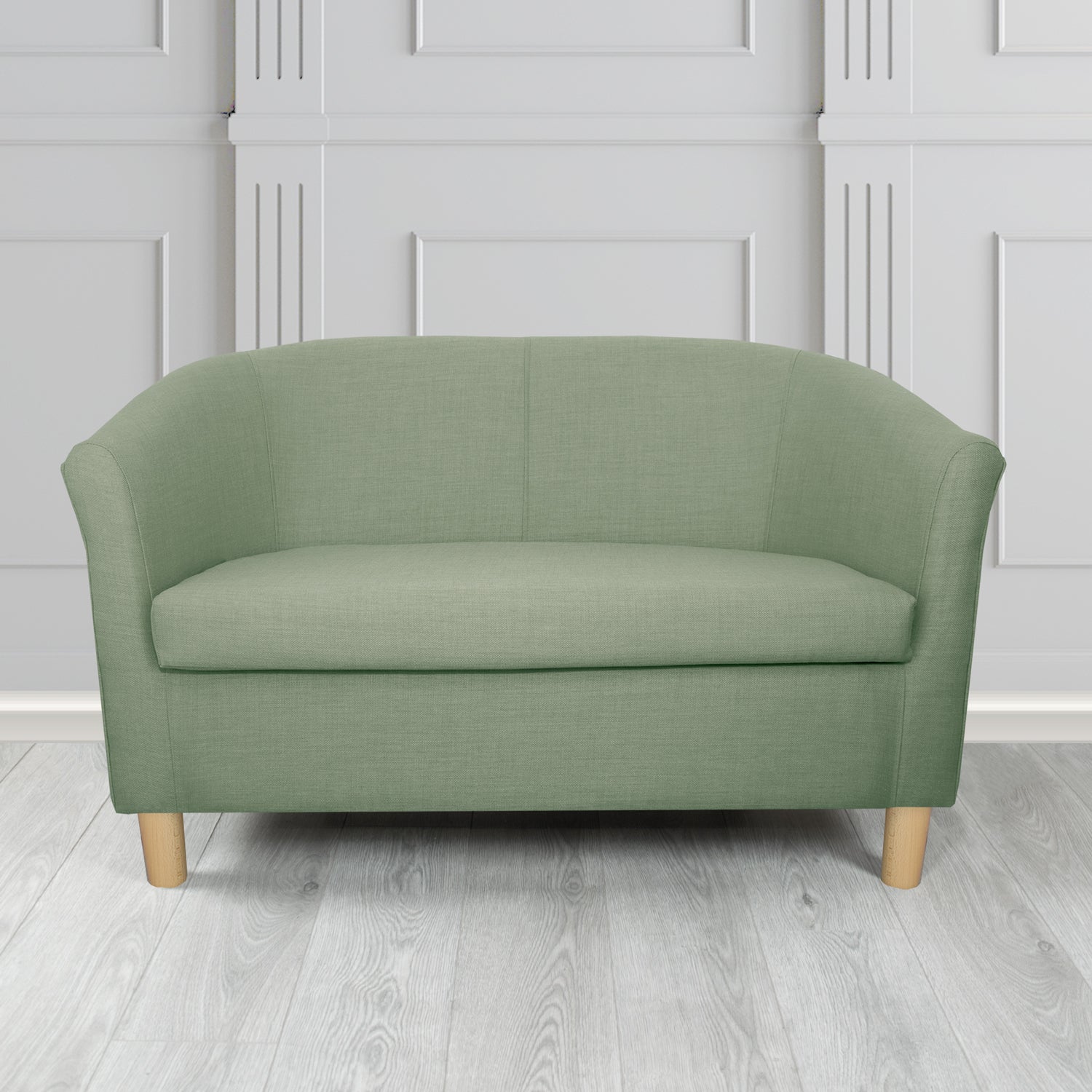 Tuscany 2 Seater Tub Sofa in Agua Fabrics Linetta Contract Crib 5 Fabric - Antimicrobial & Waterproof