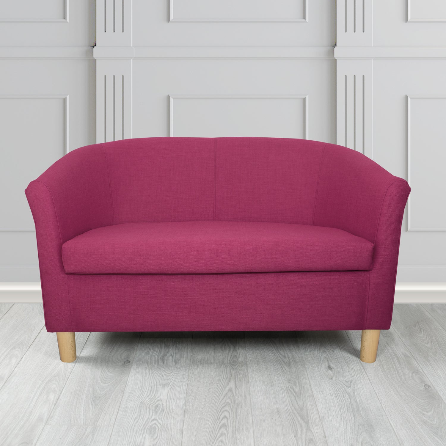 Tuscany 2 Seater Tub Sofa in Agua Fabrics Linetta Contract Crib 5 Fabric - Antimicrobial & Waterproof