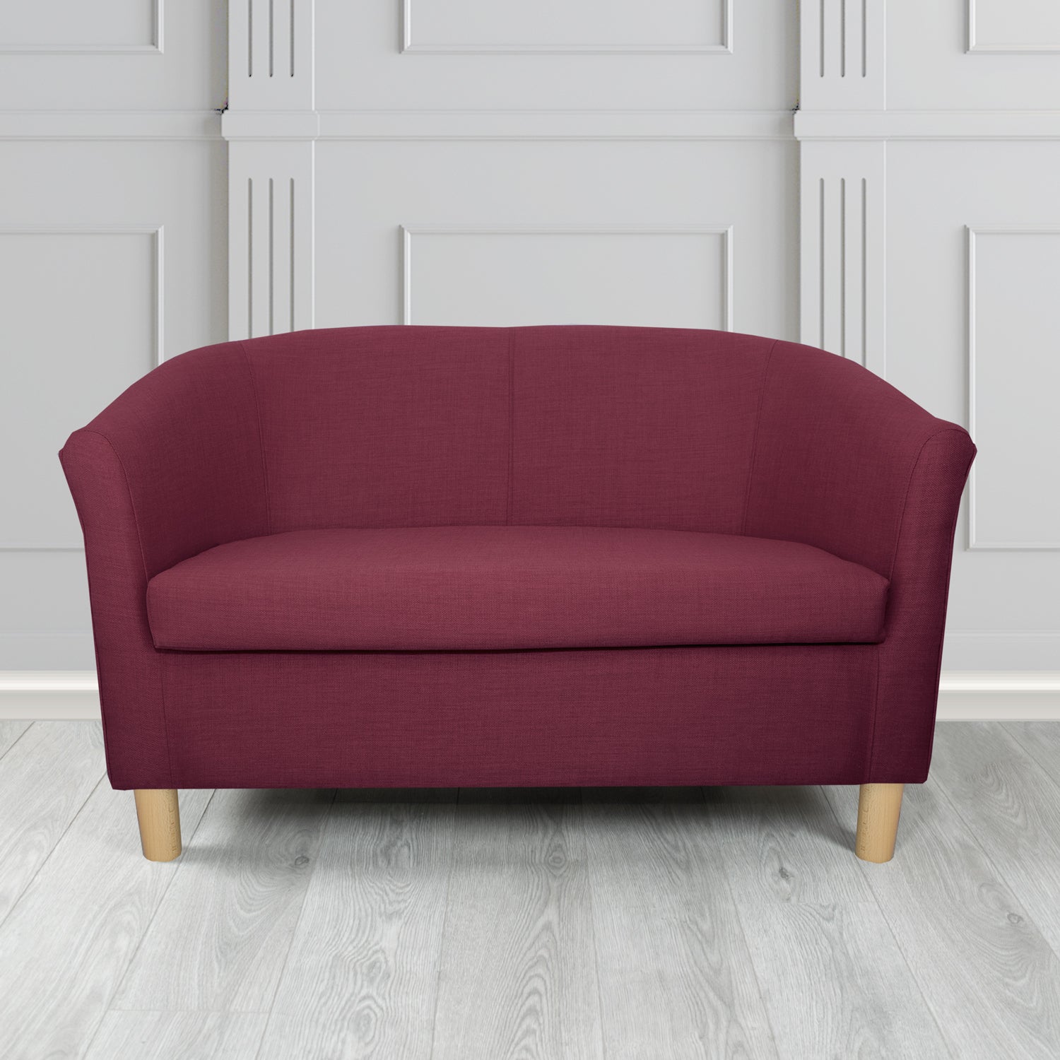 Tuscany 2 Seater Tub Sofa in Agua Fabrics Linetta Contract Crib 5 Fabric - Antimicrobial & Waterproof