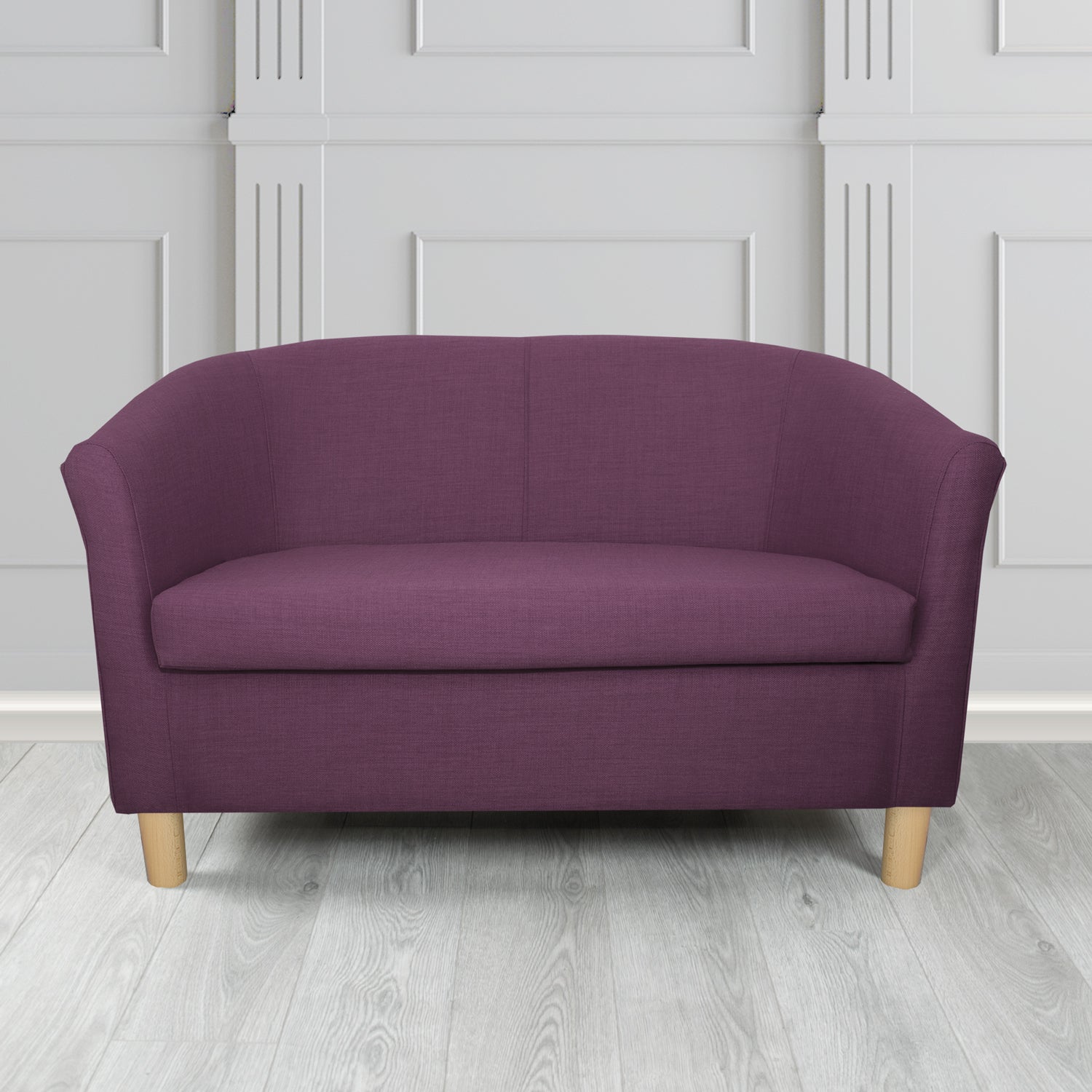 Tuscany 2 Seater Tub Sofa in Agua Fabrics Linetta Contract Crib 5 Fabric - Antimicrobial & Waterproof