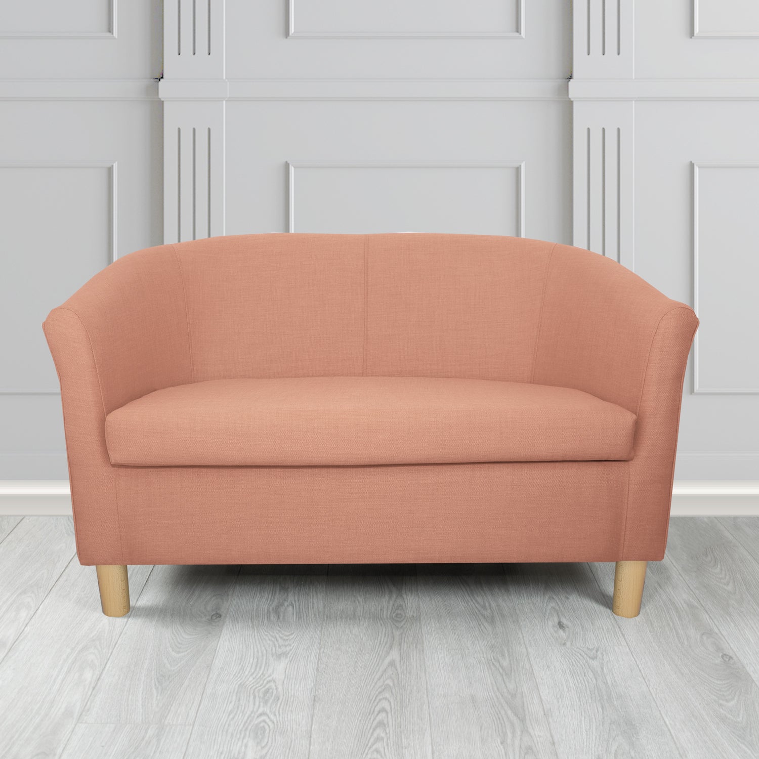 Tuscany 2 Seater Tub Sofa in Agua Fabrics Linetta Contract Crib 5 Fabric - Antimicrobial & Waterproof