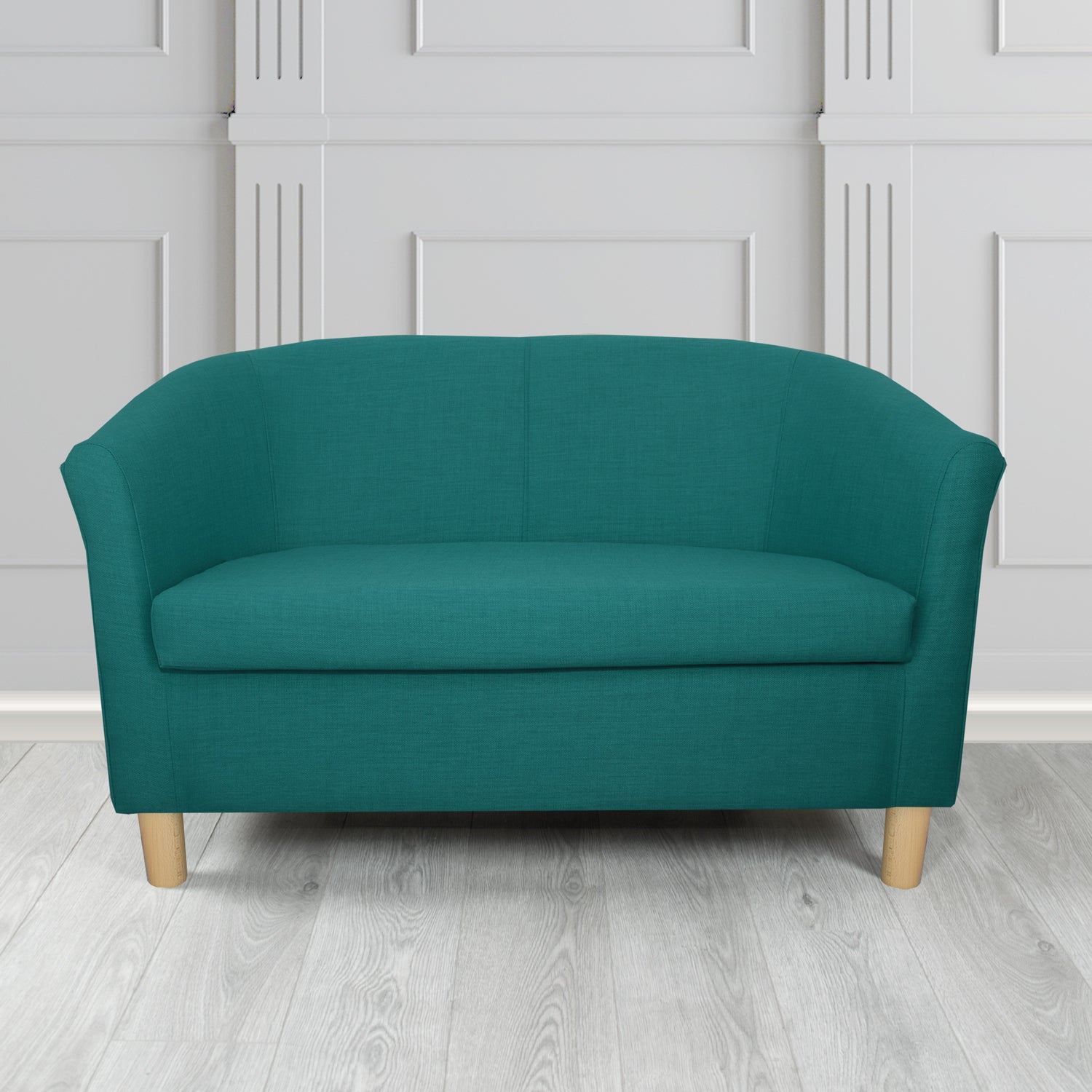 Tuscany 2 Seater Tub Sofa in Agua Fabrics Linetta Contract Crib 5 Fabric - Antimicrobial & Waterproof