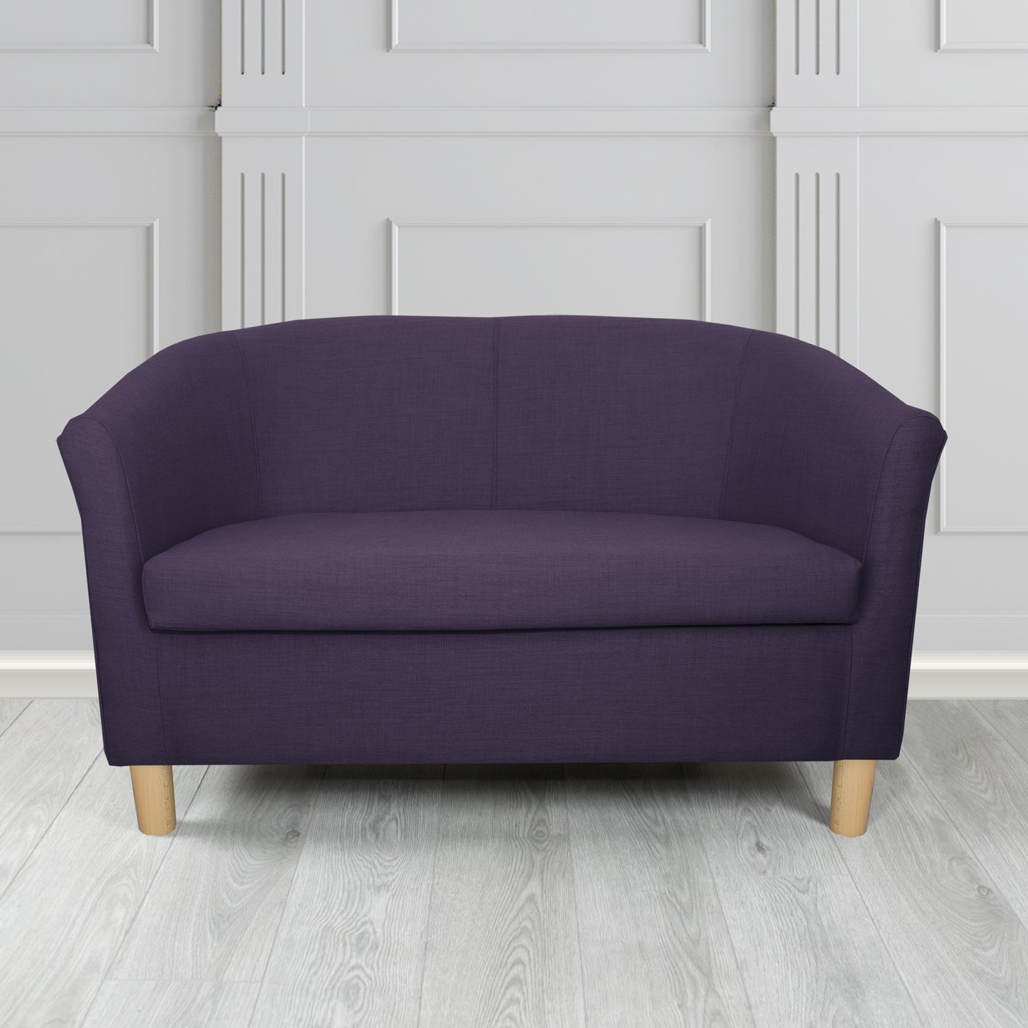 Tuscany 2 Seater Tub Sofa in Agua Fabrics Linetta Contract Crib 5 Fabric - Antimicrobial & Waterproof