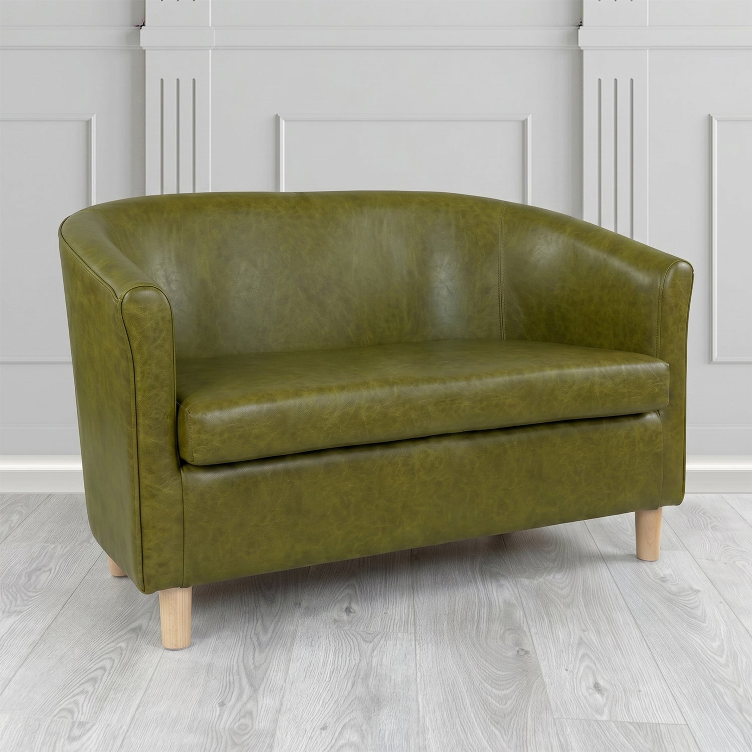 Tuscany 2 Seater Tub Sofa in Crest Leather Old English Crib 5 Genuine Leather
