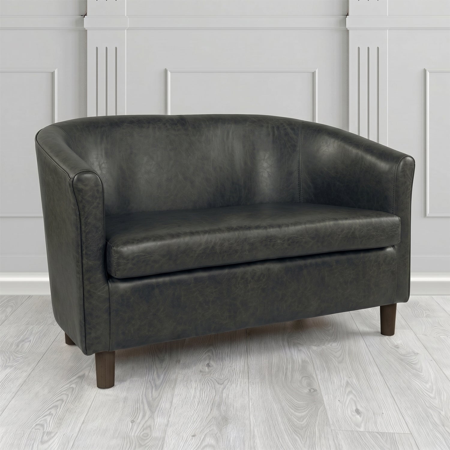 Tuscany 2 Seater Tub Sofa in Crest Leather Old English Crib 5 Genuine Leather