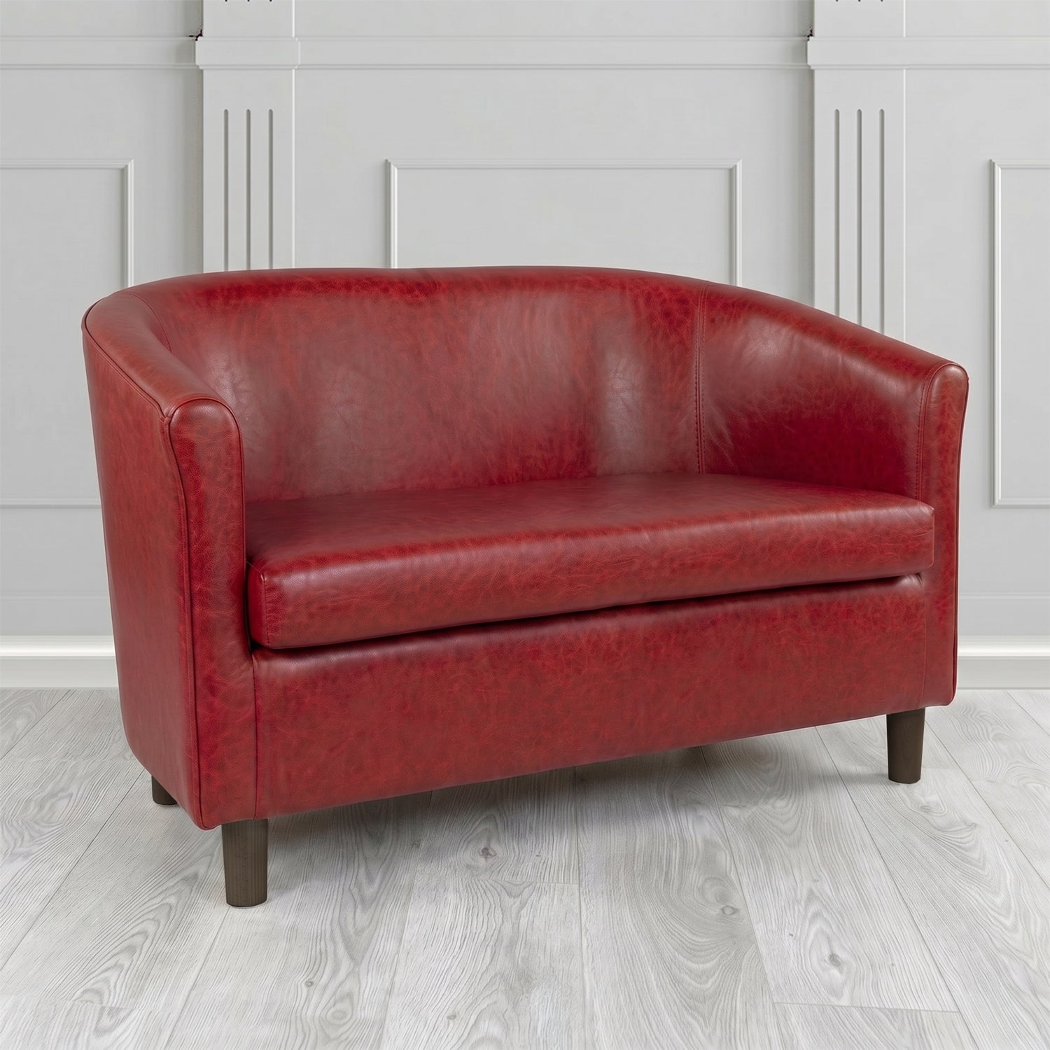 Tuscany 2 Seater Tub Sofa in Crest Leather Old English Crib 5 Genuine Leather