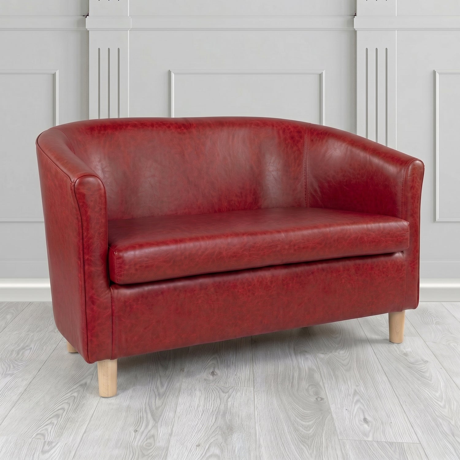Tuscany 2 Seater Tub Sofa in Crest Leather Old English Crib 5 Genuine Leather