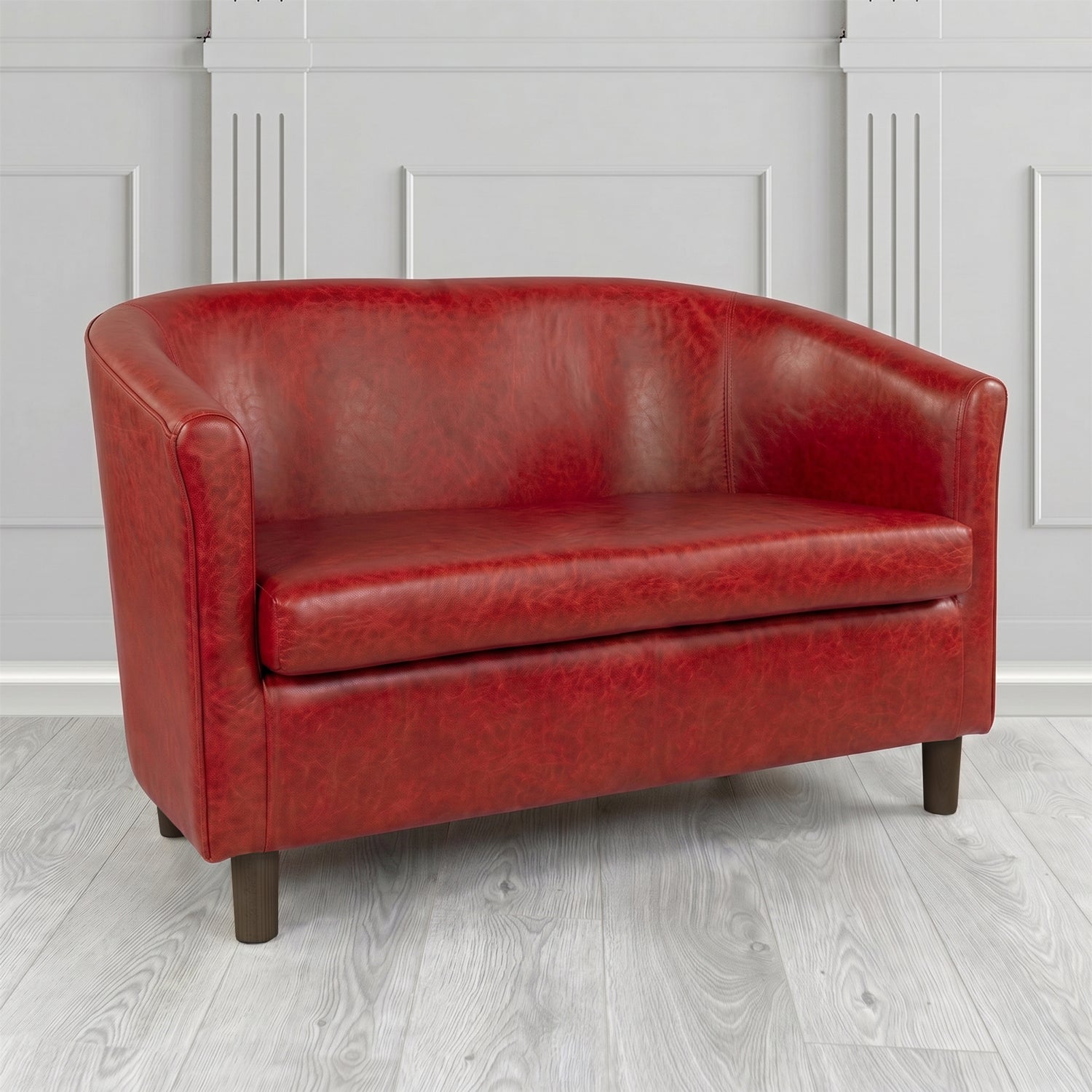 Tuscany 2 Seater Tub Sofa in Crest Leather Old English Crib 5 Genuine Leather