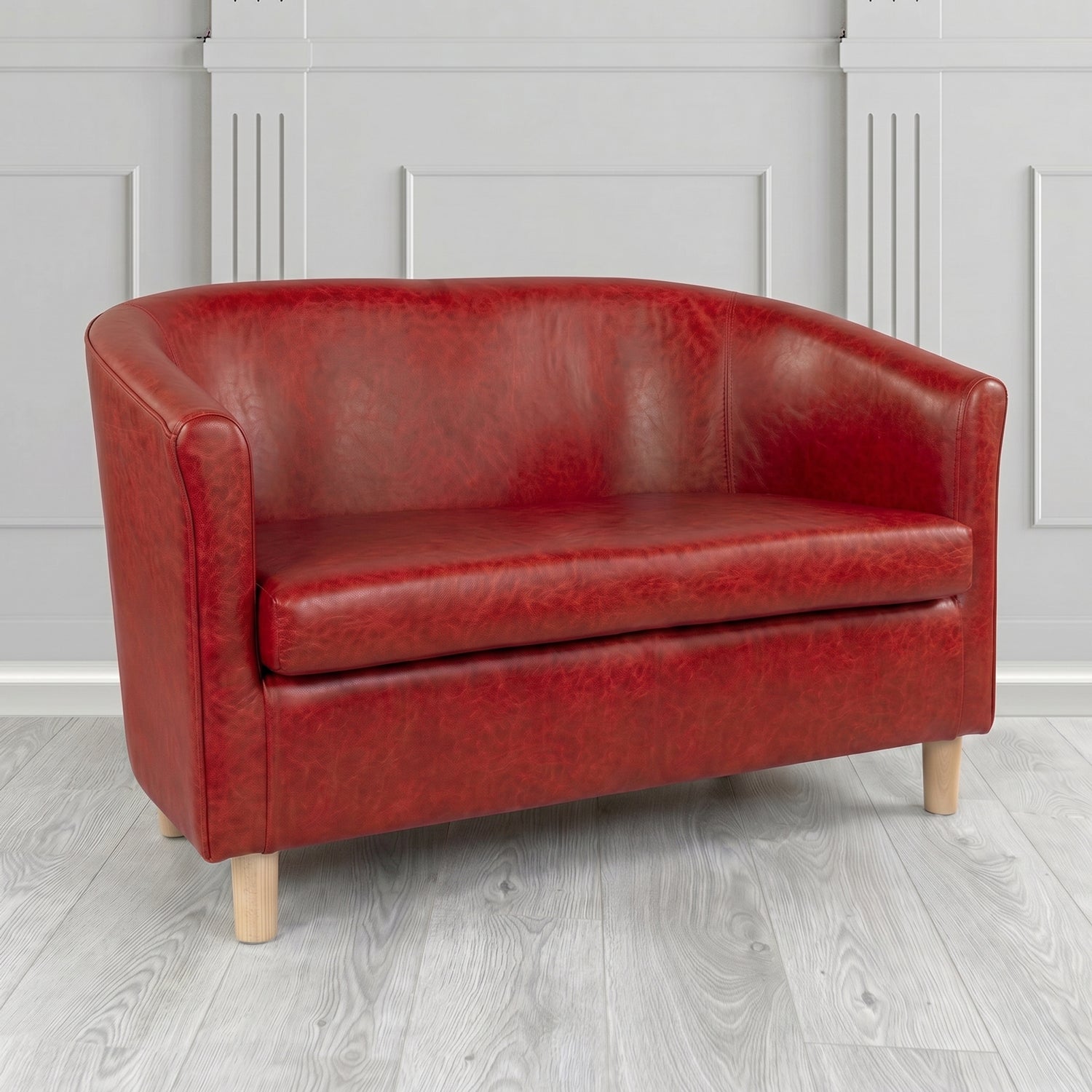 Tuscany 2 Seater Tub Sofa in Crest Leather Old English Crib 5 Genuine Leather