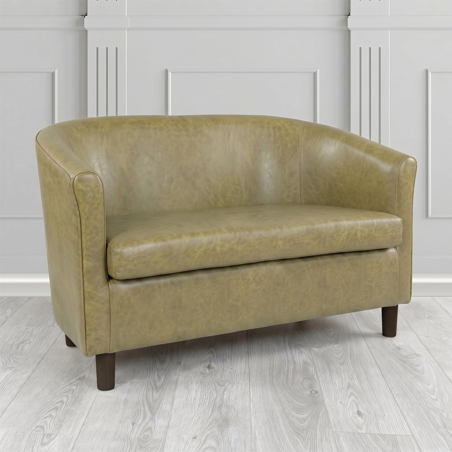 Tuscany 2 Seater Tub Sofa in Crest Leather Old English Crib 5 Genuine Leather