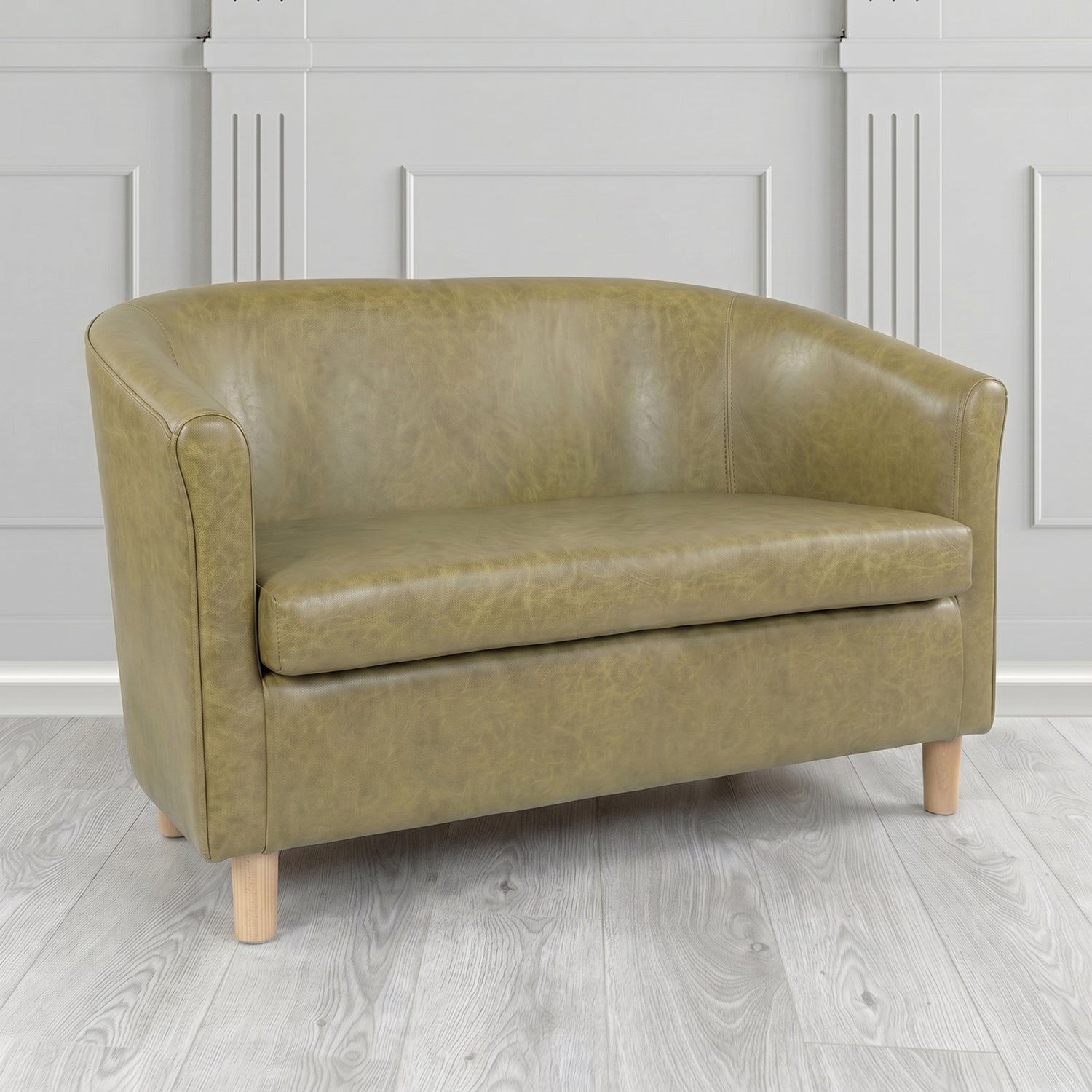 Tuscany 2 Seater Tub Sofa in Crest Leather Old English Crib 5 Genuine Leather