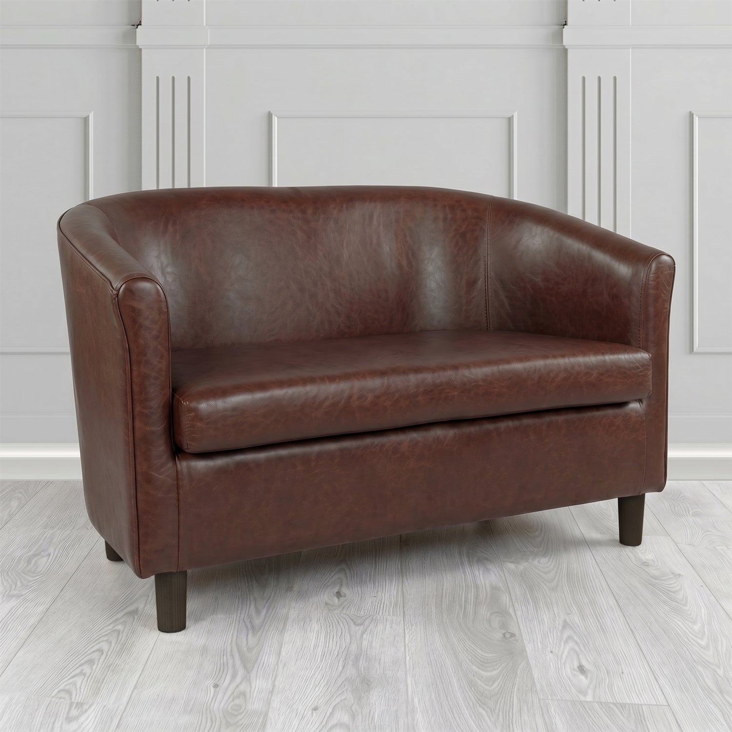 Tuscany 2 Seater Tub Sofa in Crest Leather Old English Crib 5 Genuine Leather