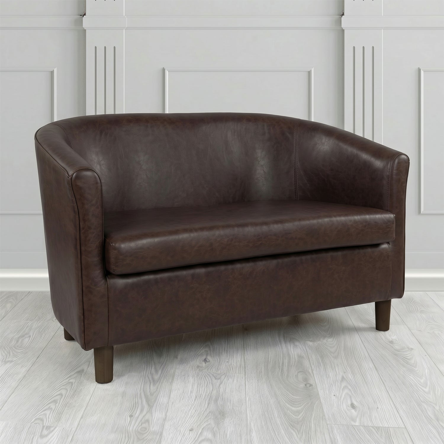 Tuscany 2 Seater Tub Sofa in Crest Leather Old English Crib 5 Genuine Leather